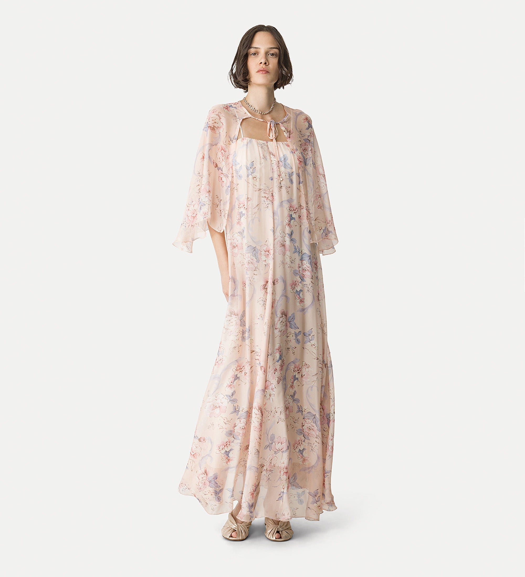 silk dress “peonia my love” pink