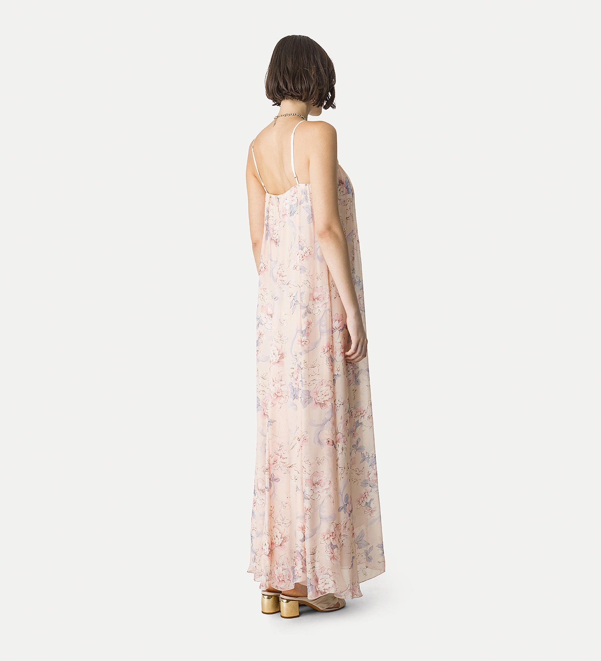 silk dress “peonia my love” pink