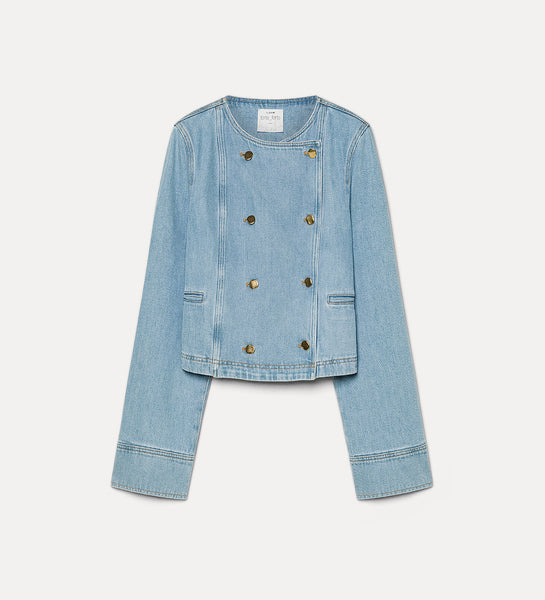 double—breasted denim jacket azure | forte_forte