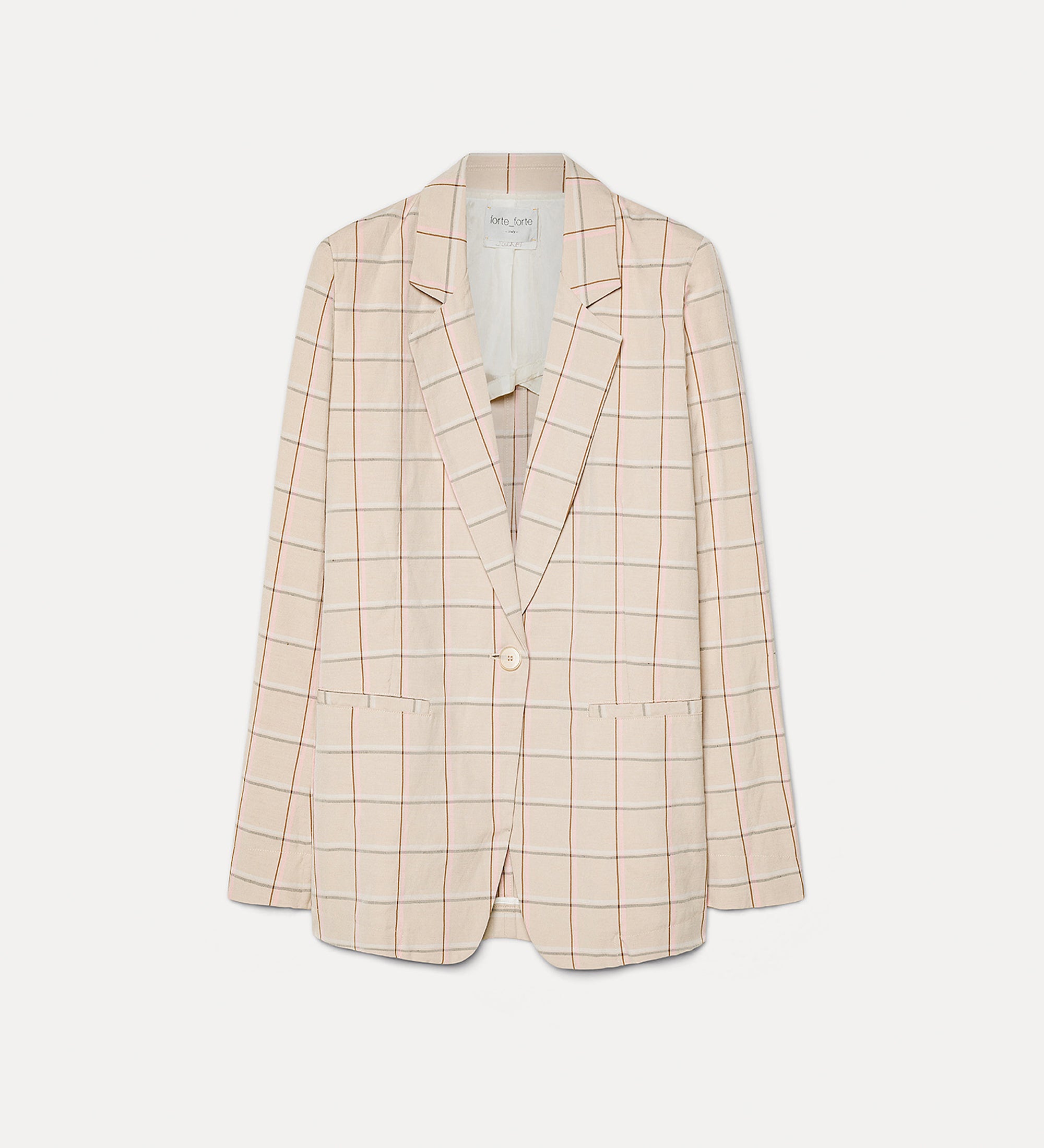 giacca boxy tartan organico peonia