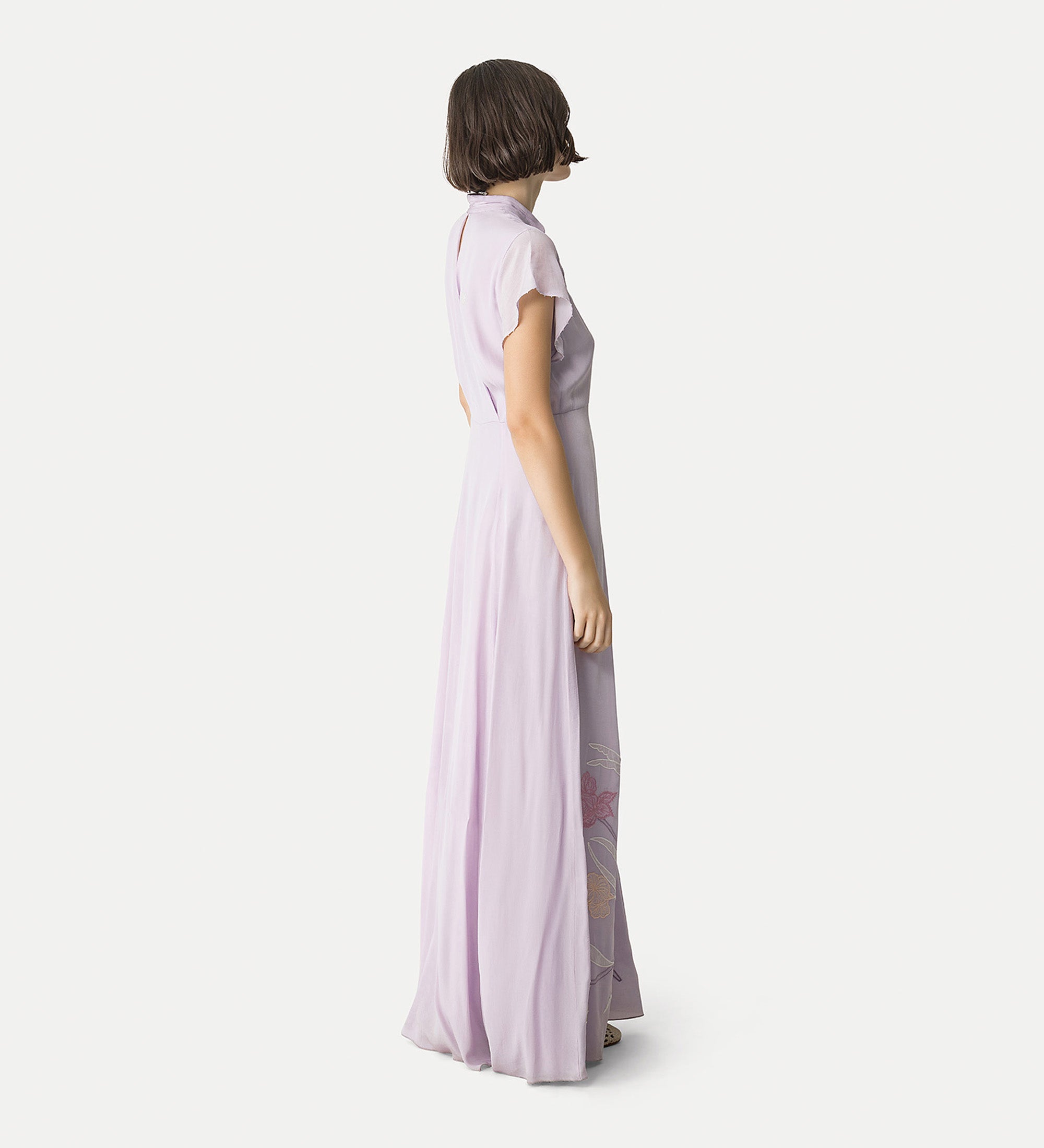 embroidered dress “iris velvet” lilac