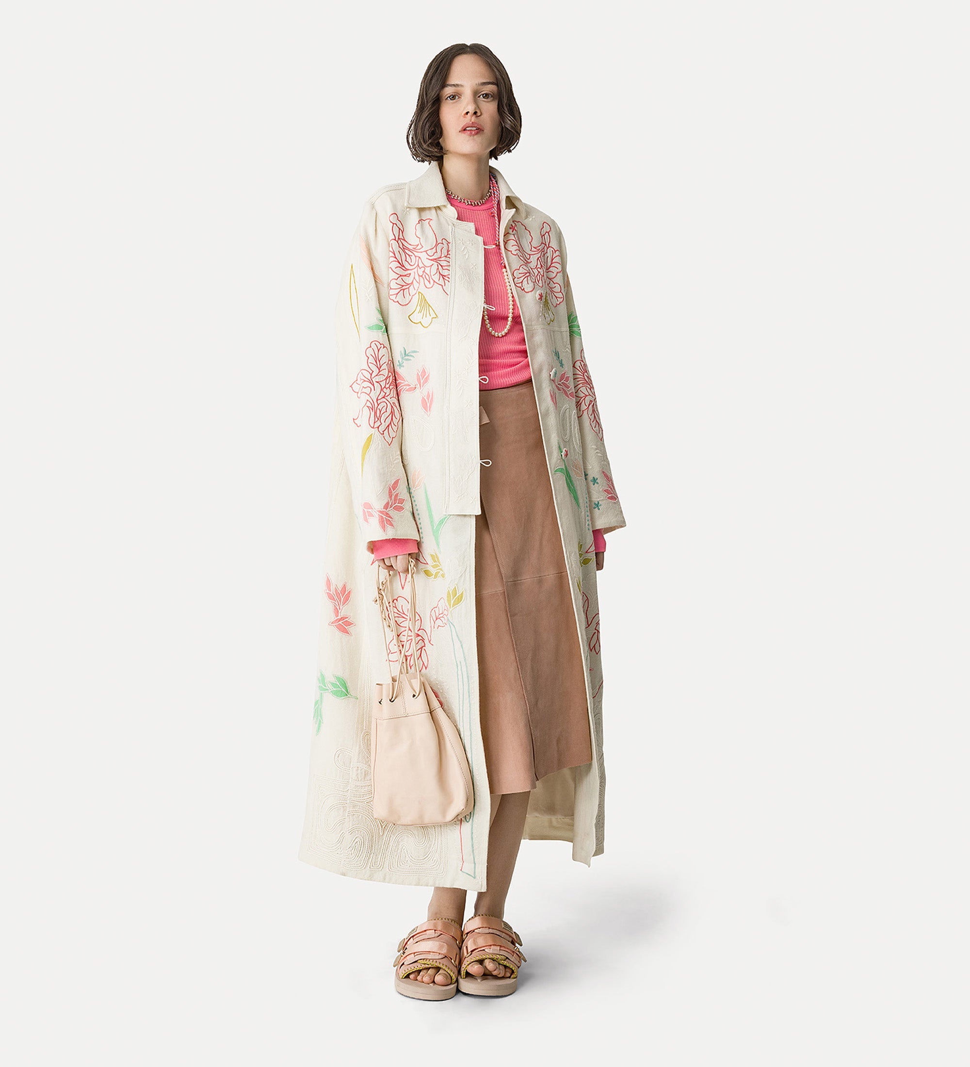 elegant coat “iris velvet” white