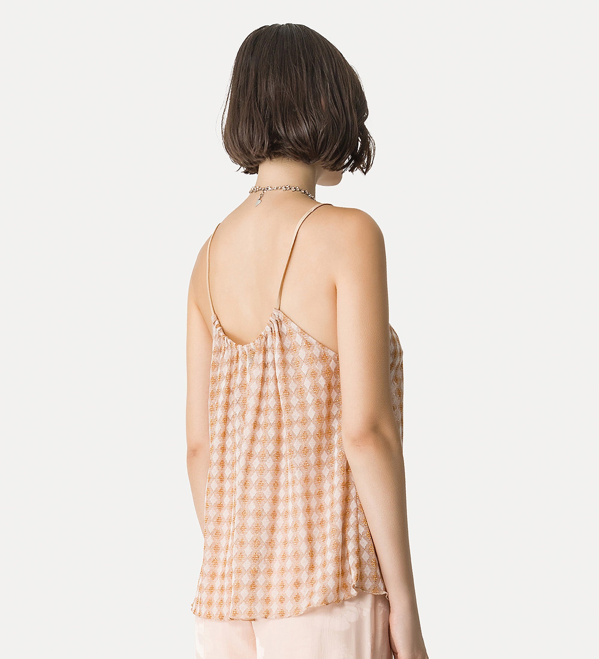 elegant top in diamond jersey pink