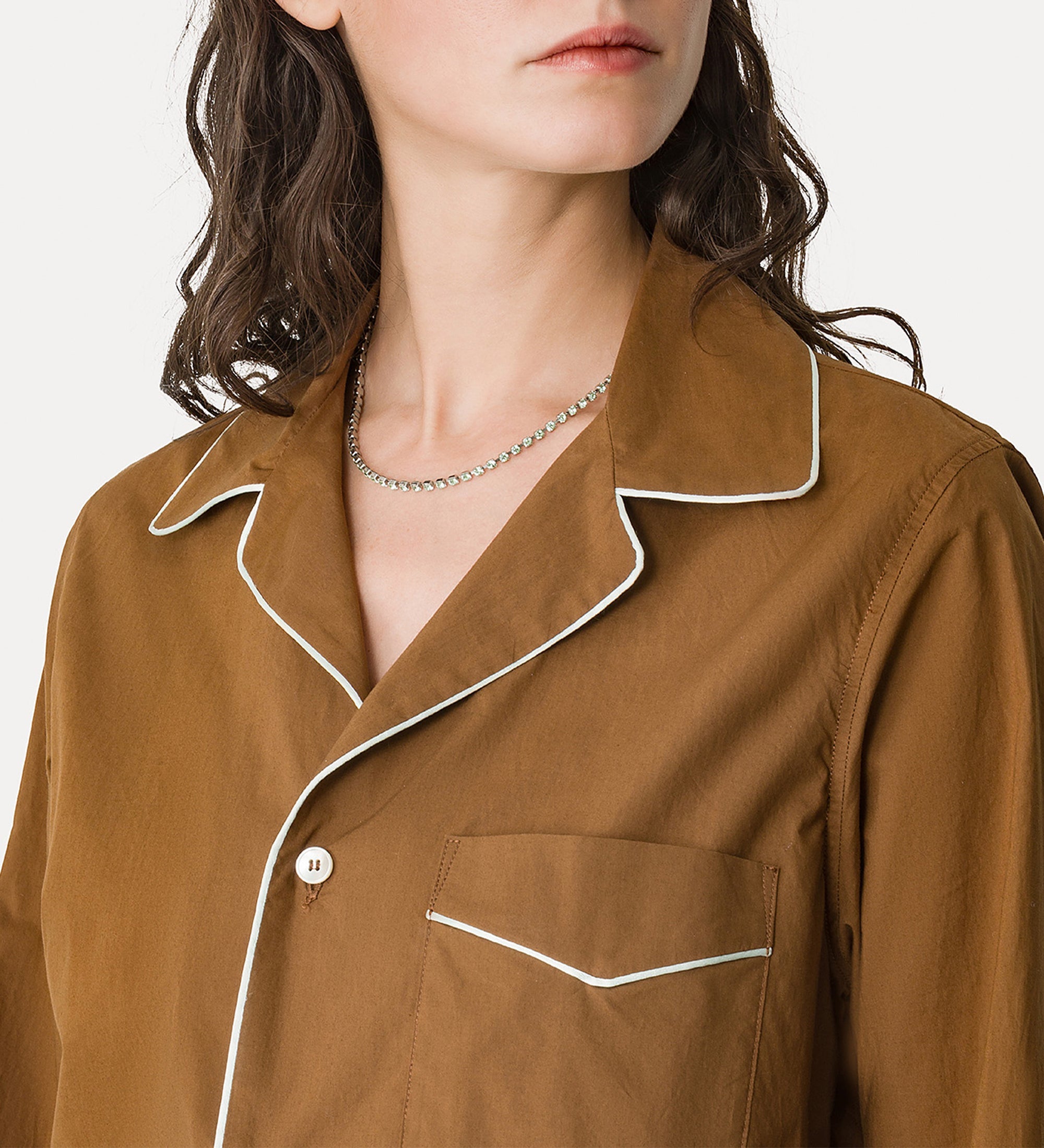 poplin shirt chocolate