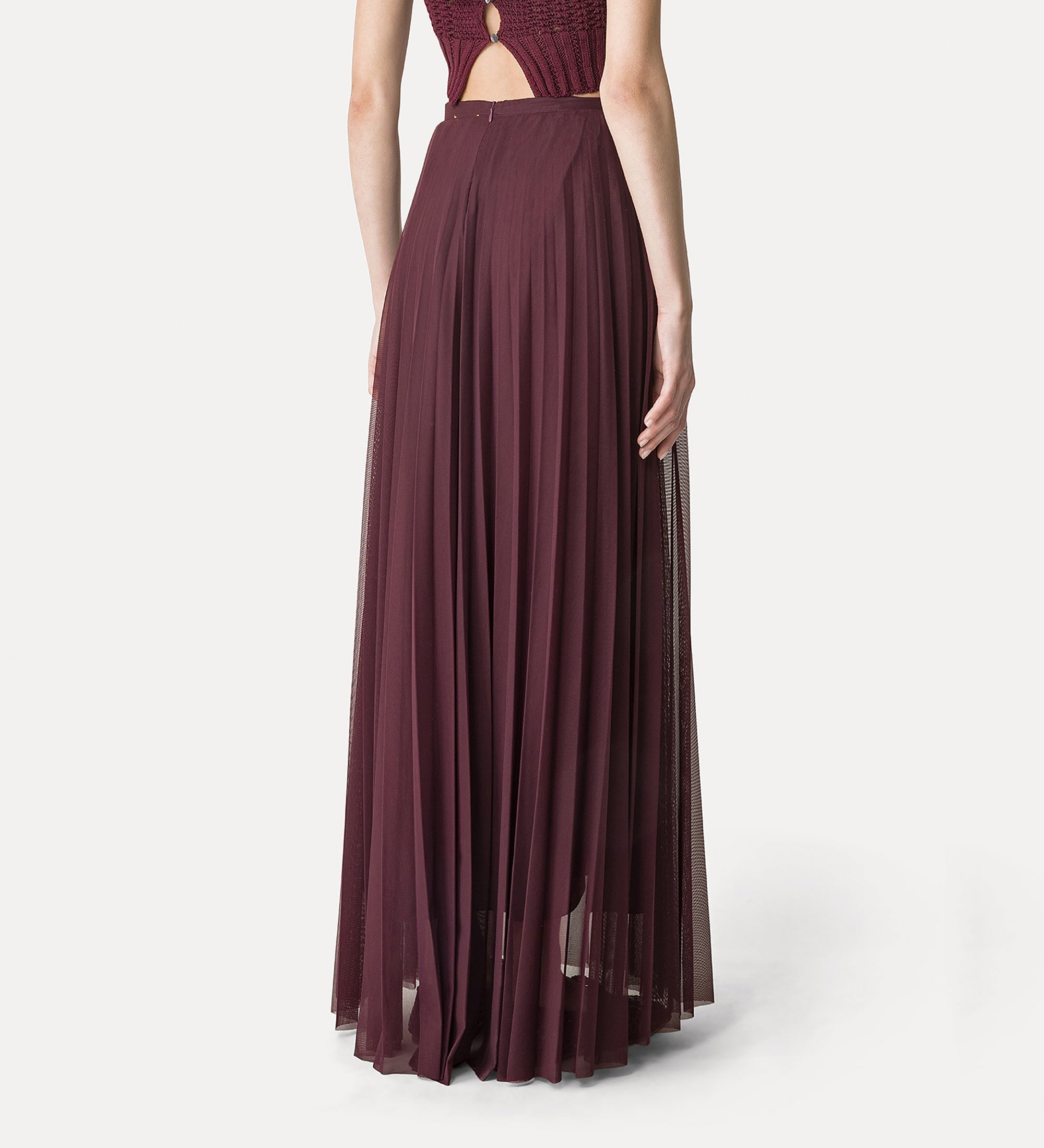 elegant pleated skirt ruby
