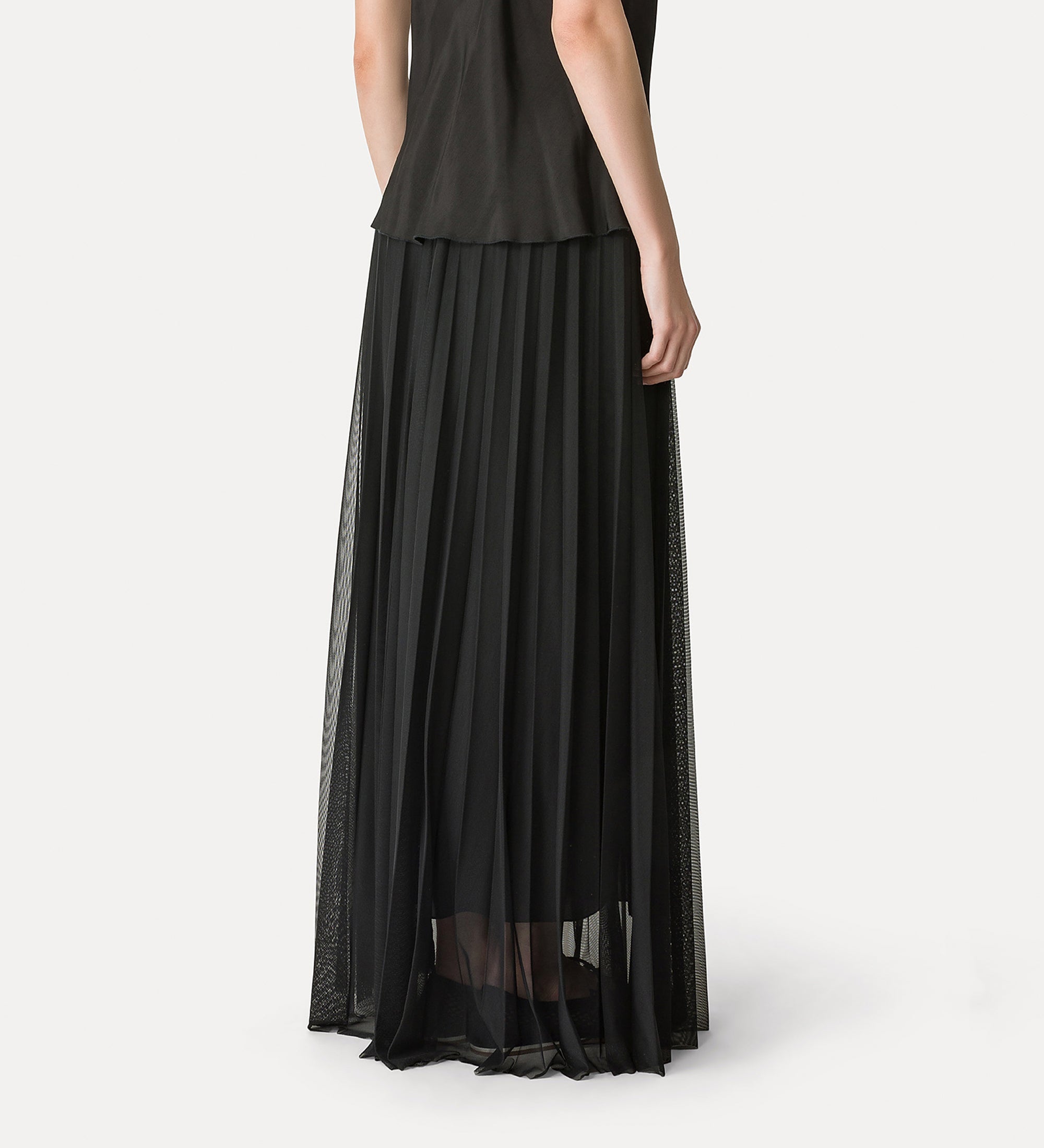 long pleated tulle skirt noir | forte_forte