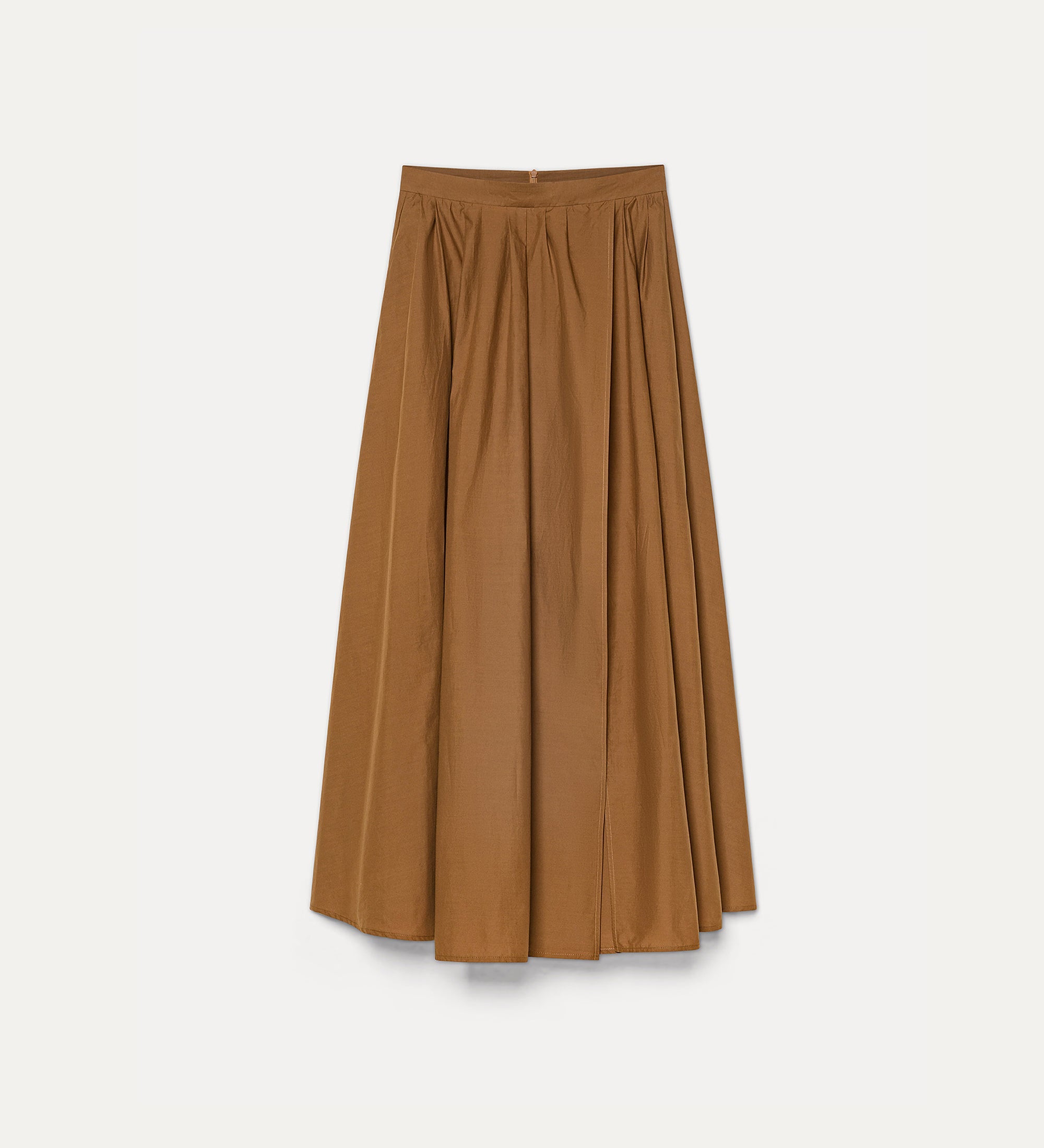 long poplin skirt  chocolate