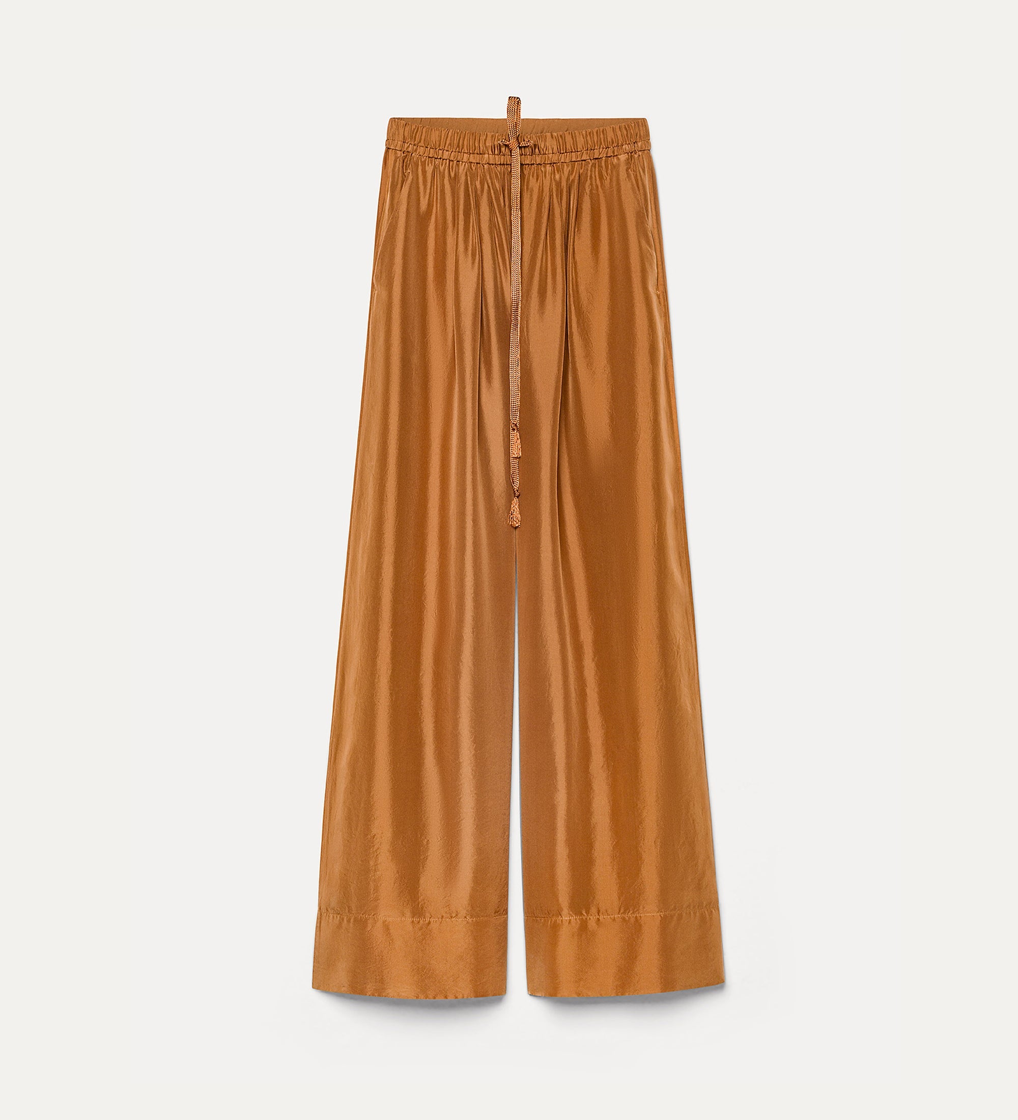 habotai silk trousers bronze
