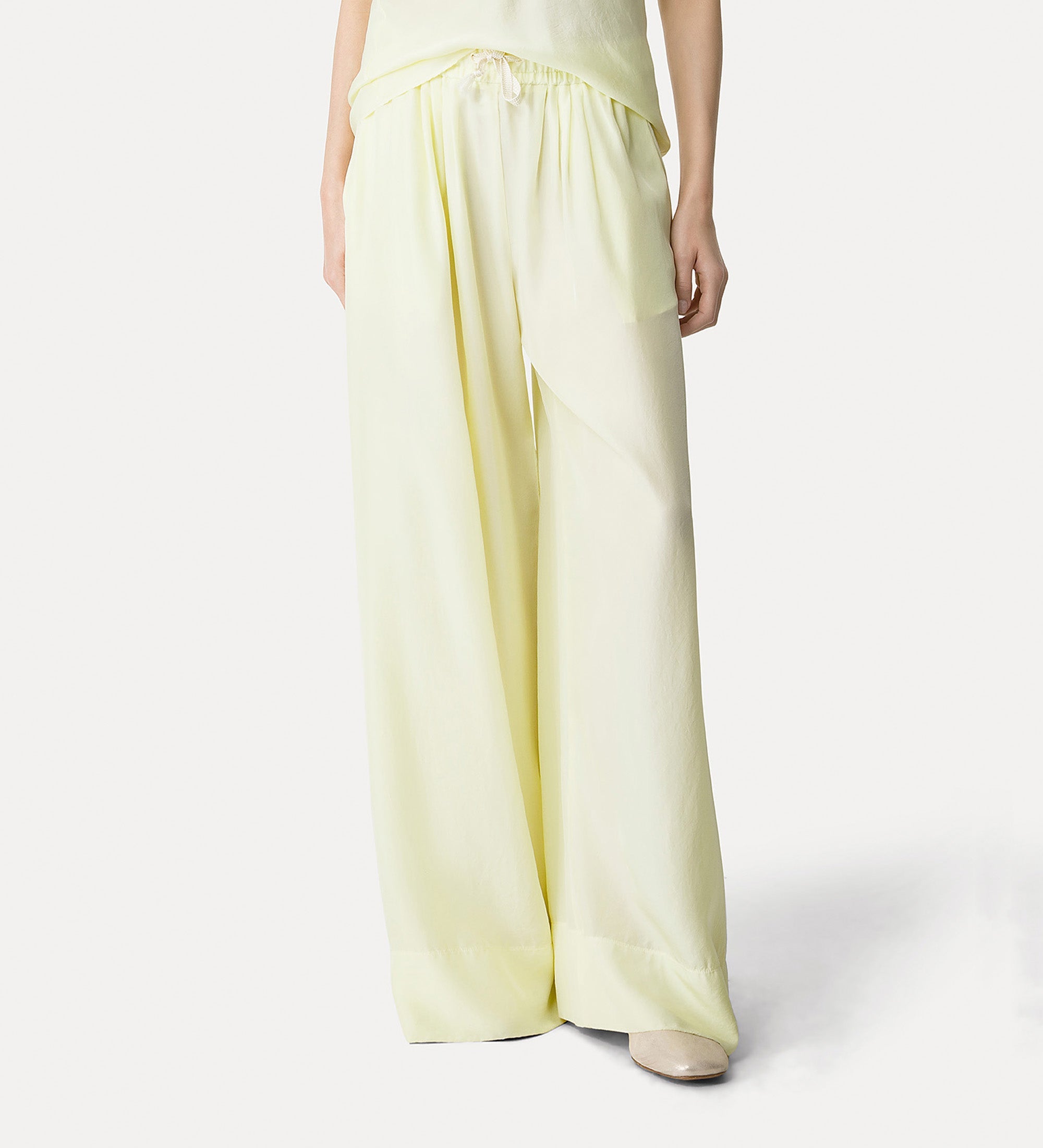 habotai silk trousers with embroidery light