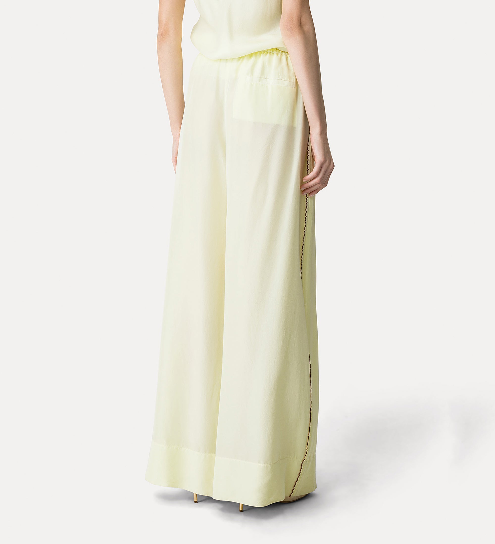 habotai silk trousers with embroidery light