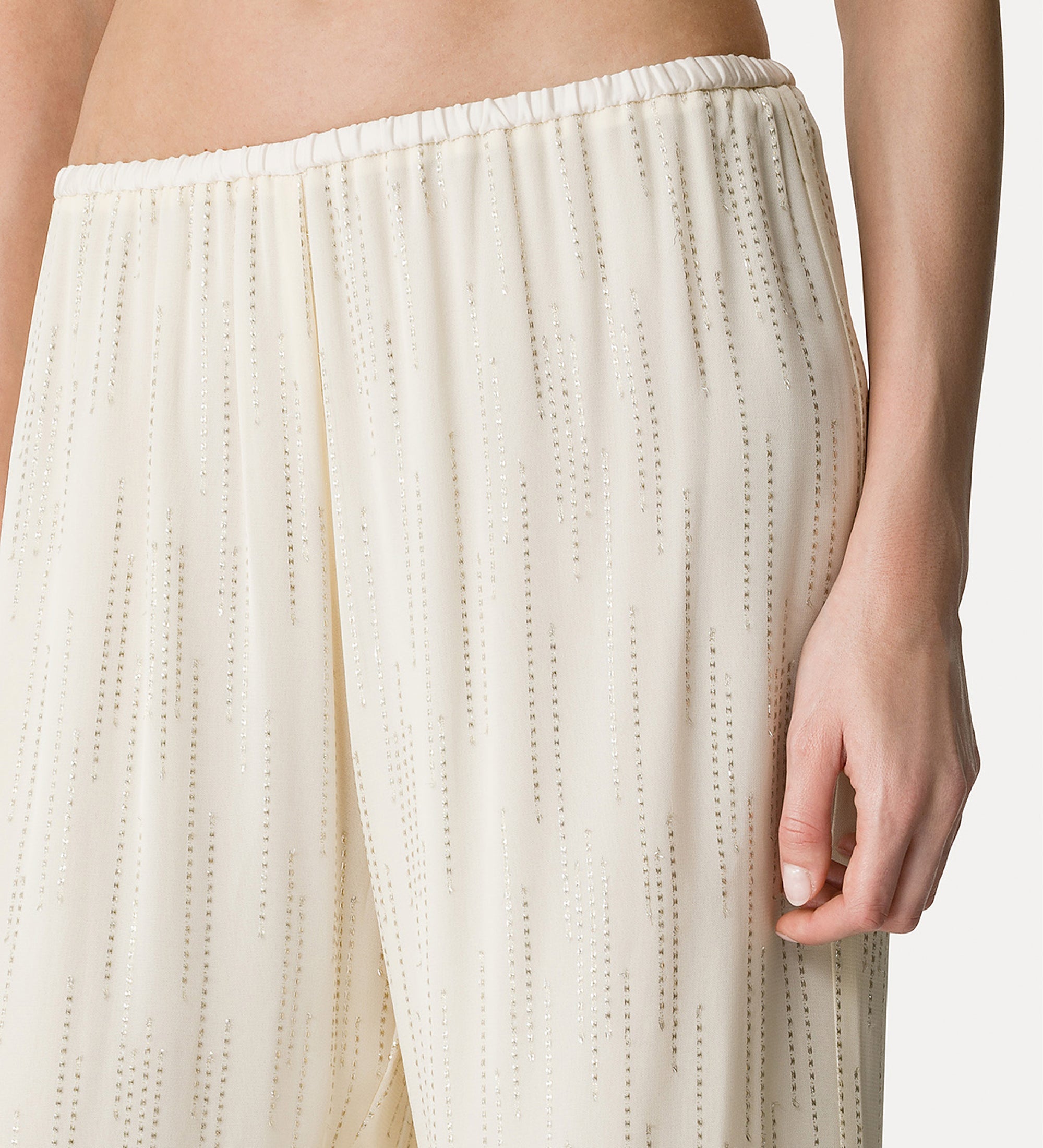 “les fils d'argent” jacquard trousers  crystal