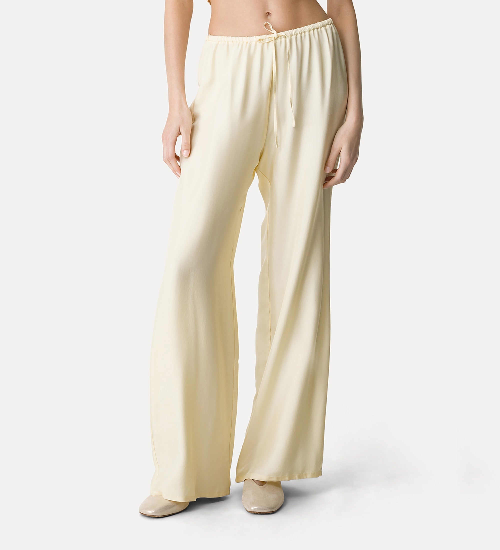 viscose twill drawstring trousers butter