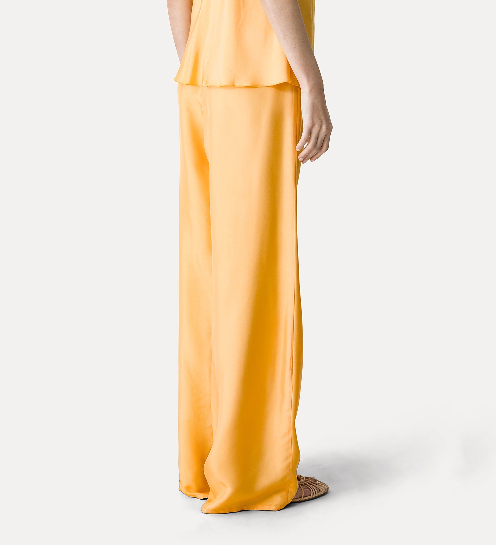 viscose twill drawstring trousers mandarine