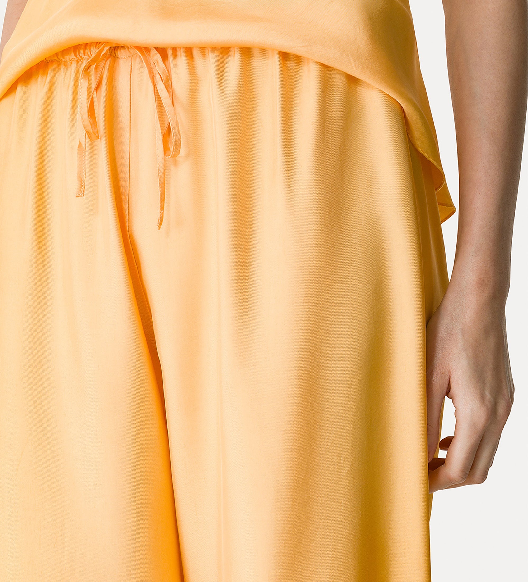 viscose twill drawstring trousers mandarine