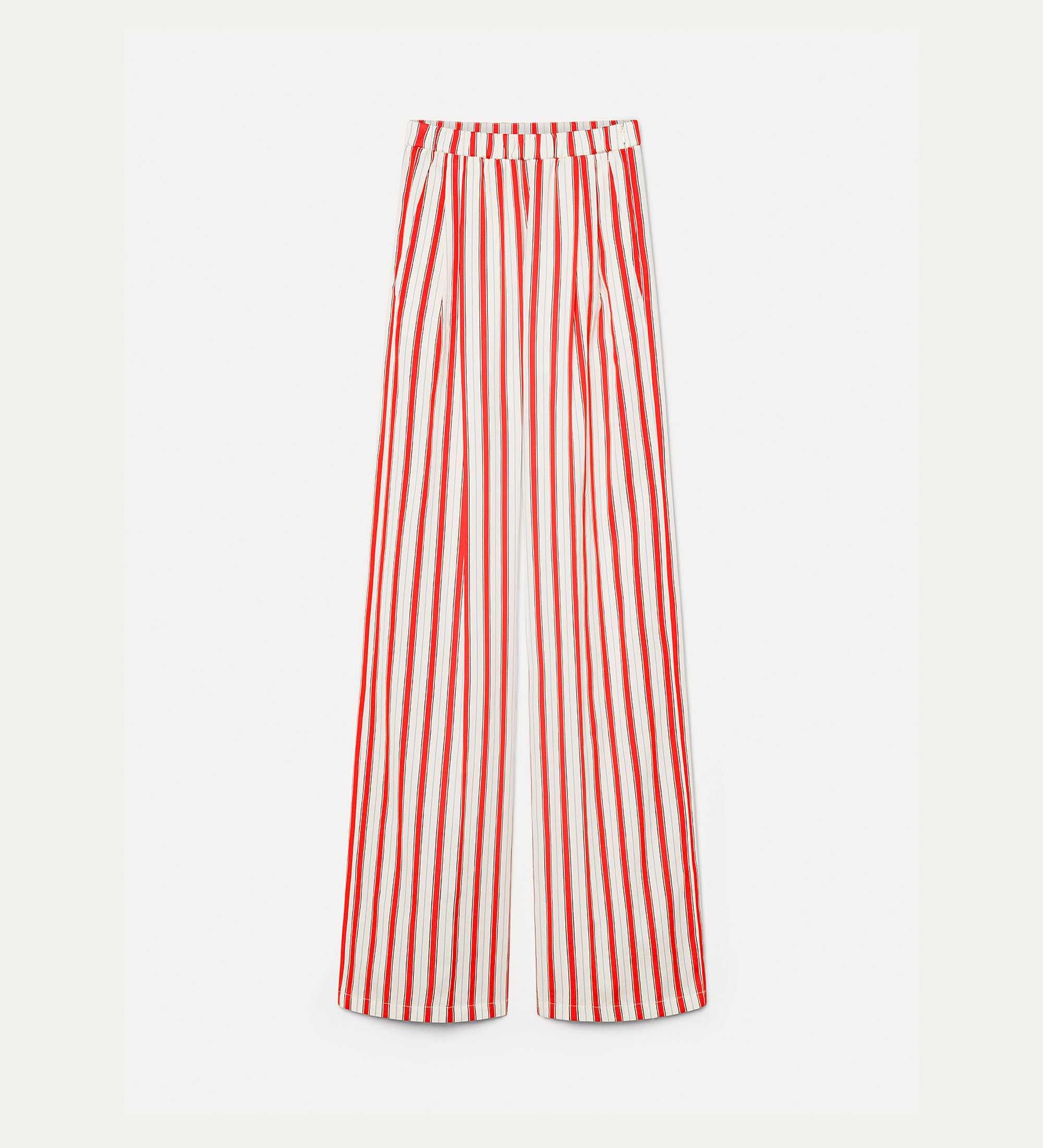 striped straight cut trousers rouge