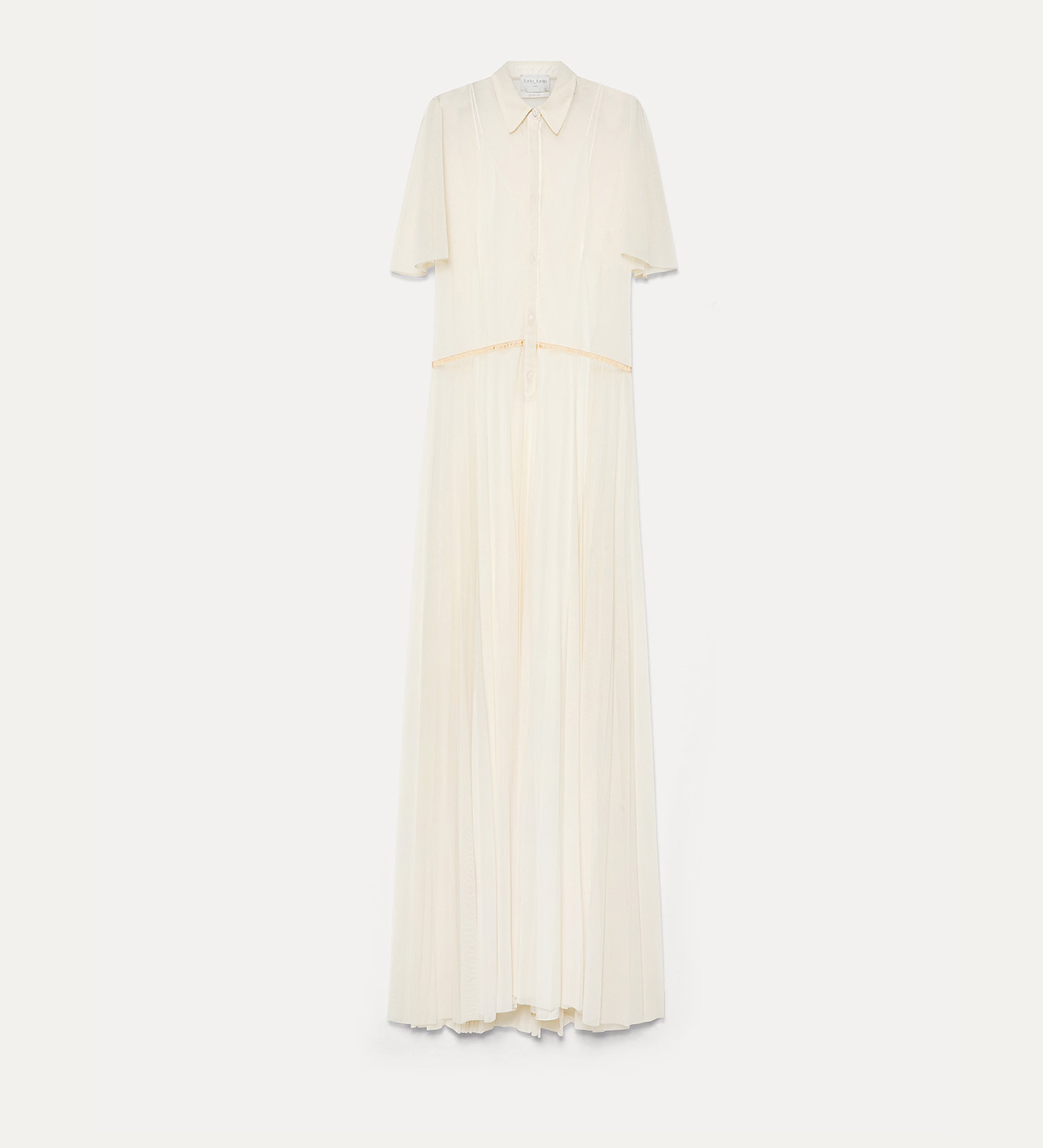 pleated tulle dress with slip butter