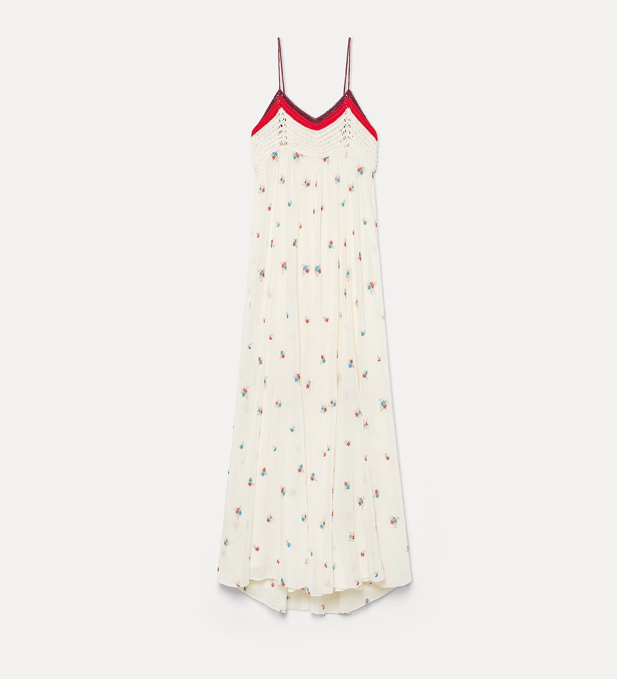 voile bustier dress with “petites fleurs” embroidery  butter