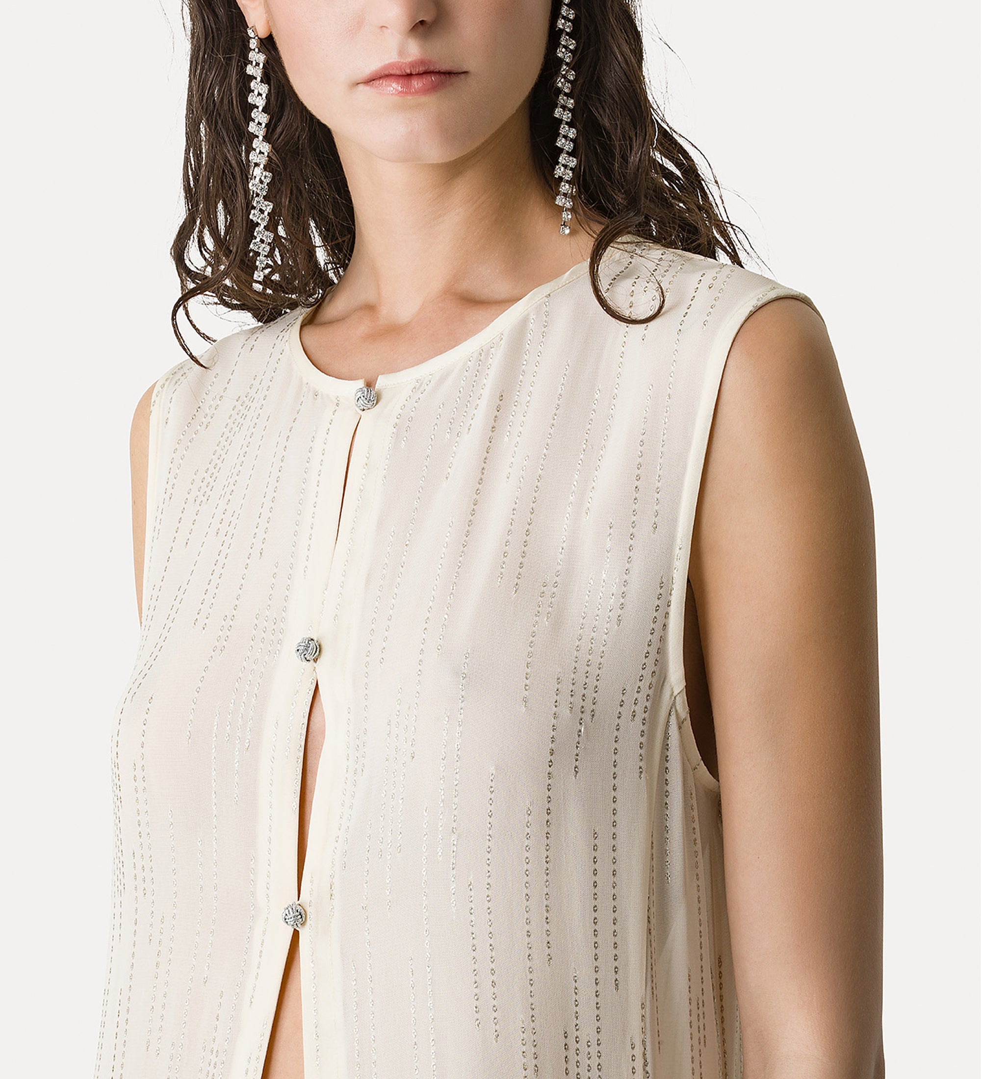 “les fils d'argent” jacquard duster  crystal
