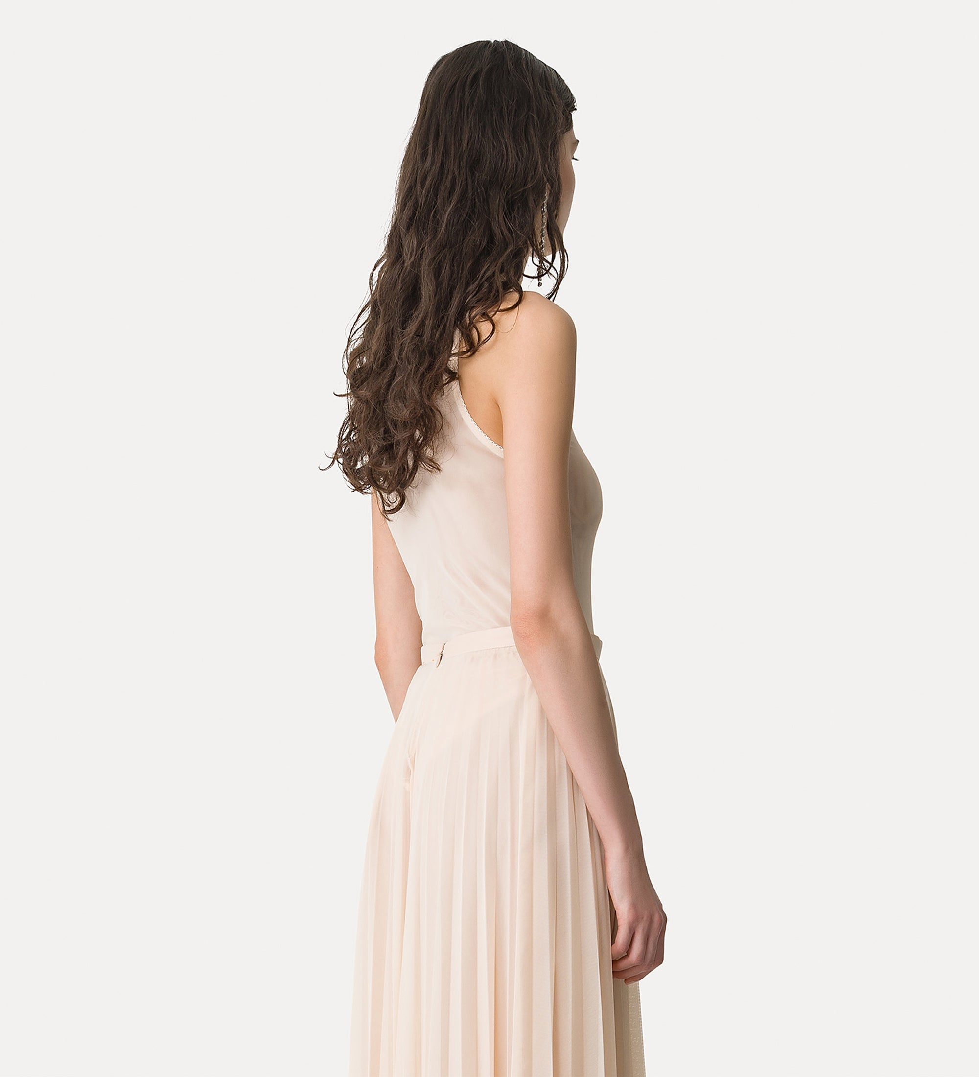 transparent tulle bodysuit nude