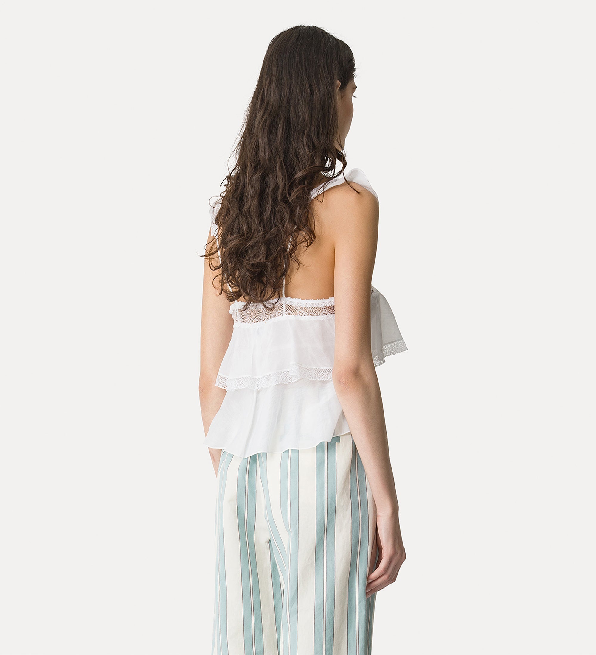 voile top with lace crystal
