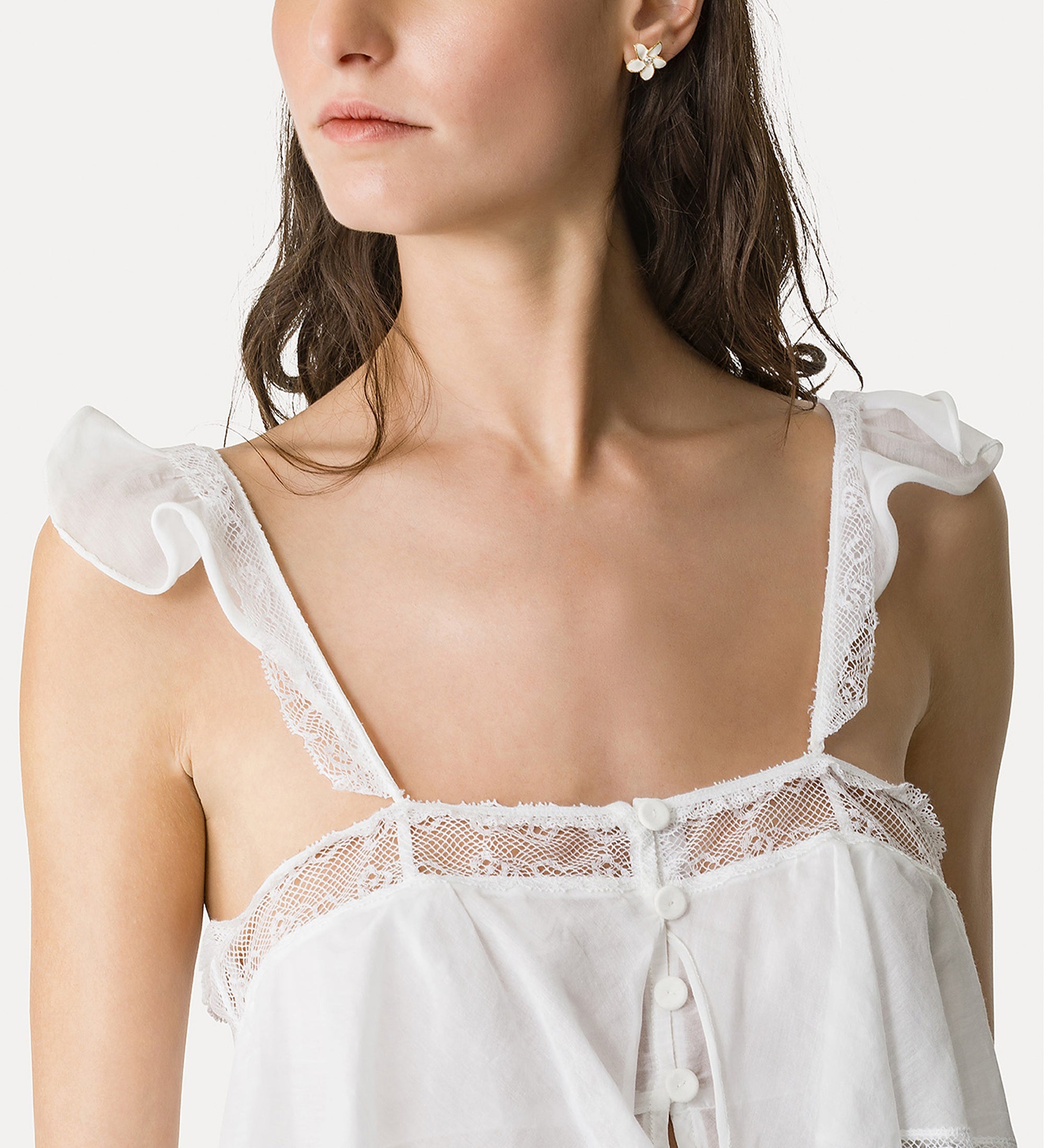 voile top with lace crystal