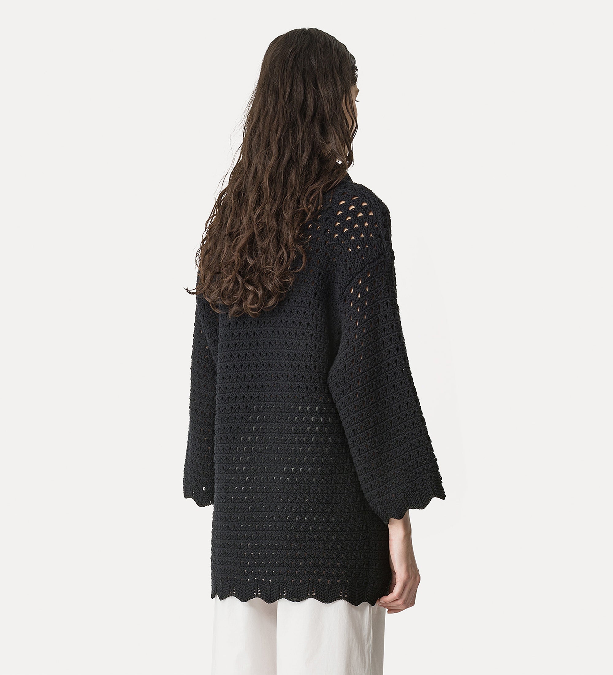 embroidered cardigan noir
