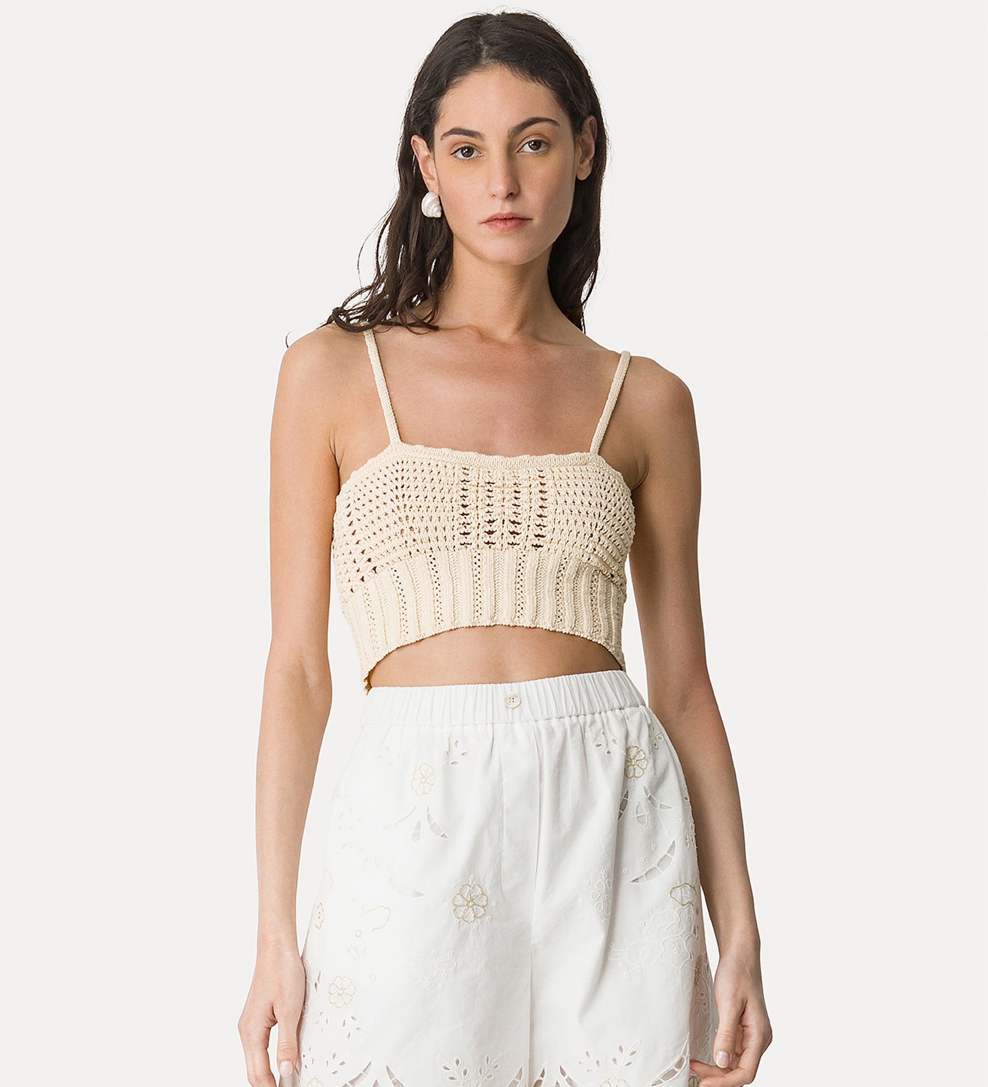 cable knit crop top butter