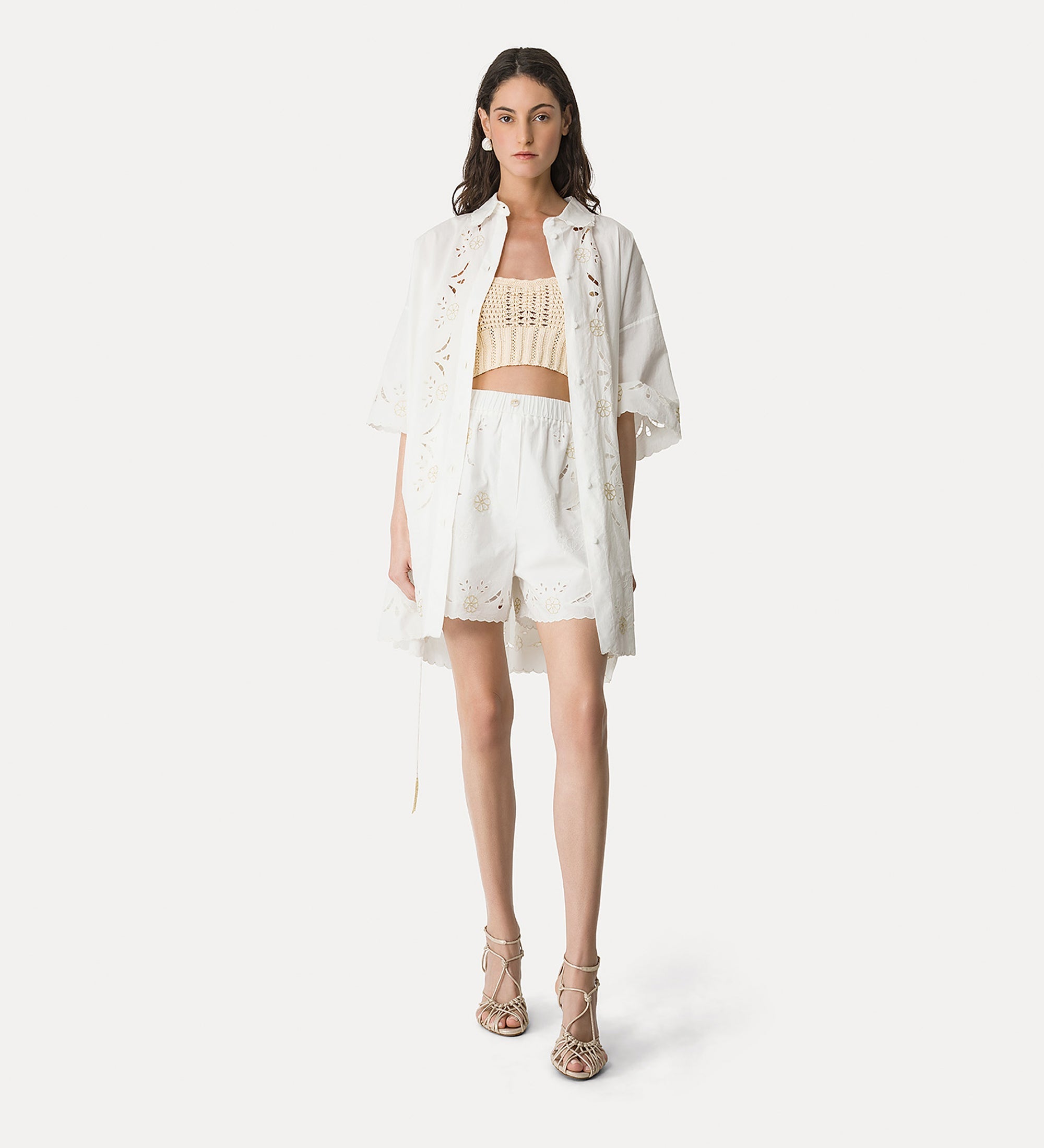 cable knit crop top butter