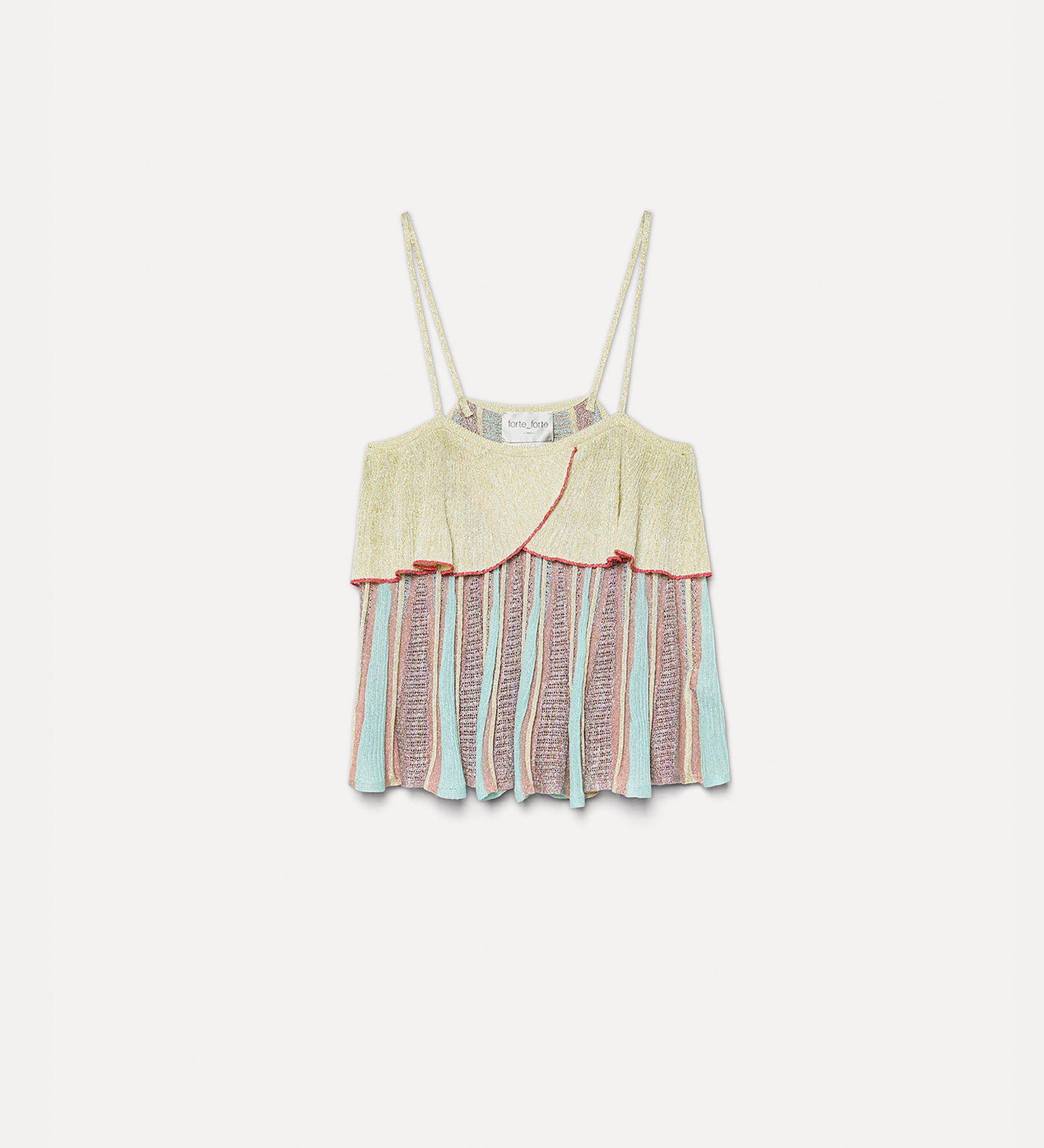 “les folies” jacquard ruffle top  lucente
