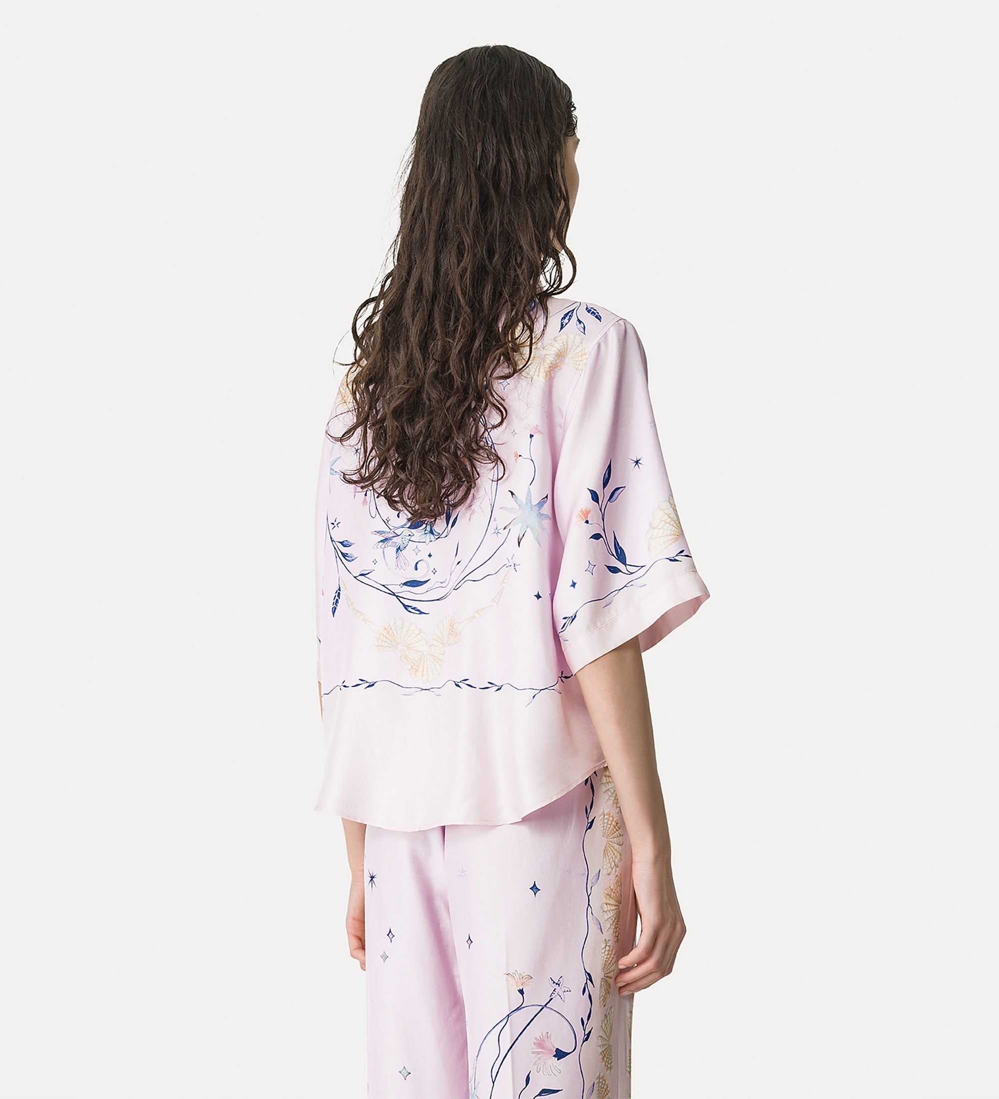 “deliverance” print half—sleeve shirt top sweet