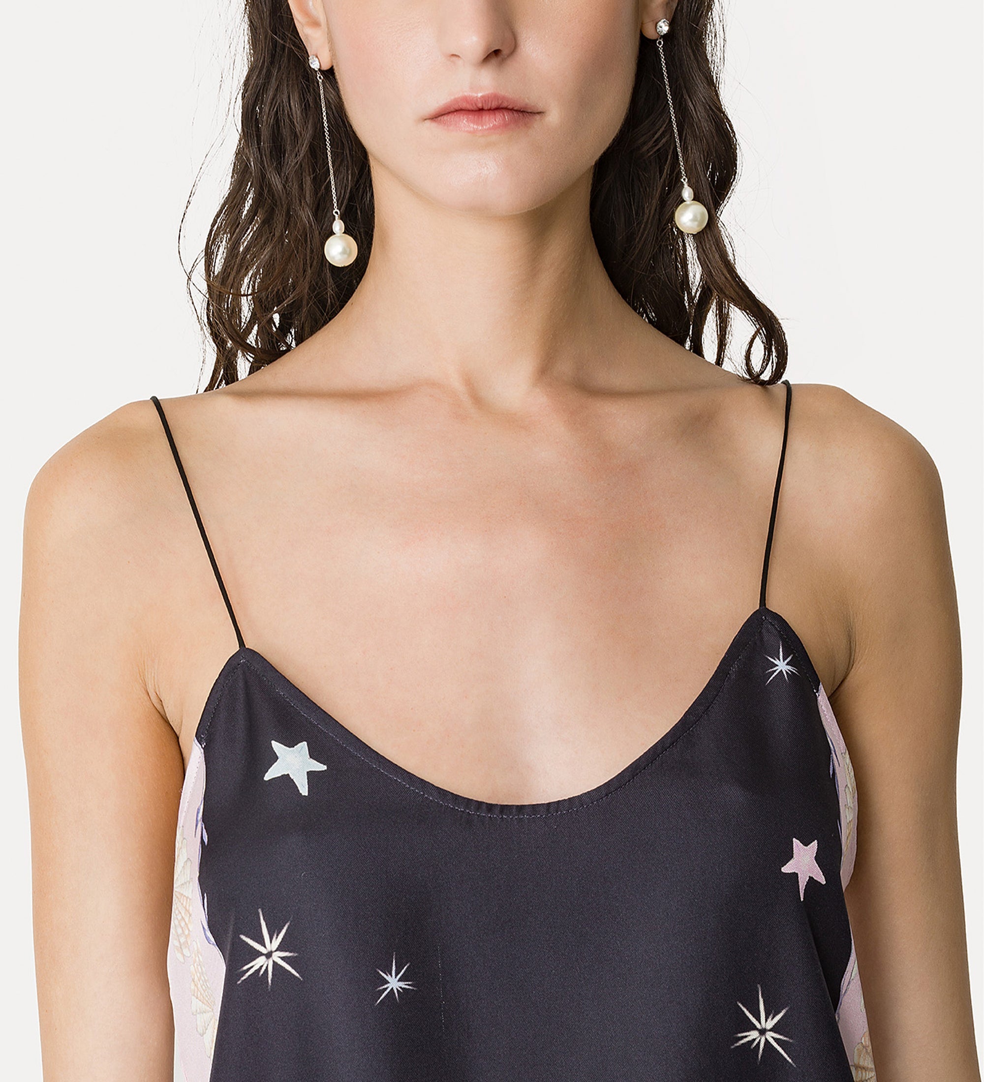 “deliverance” print twill top midnight