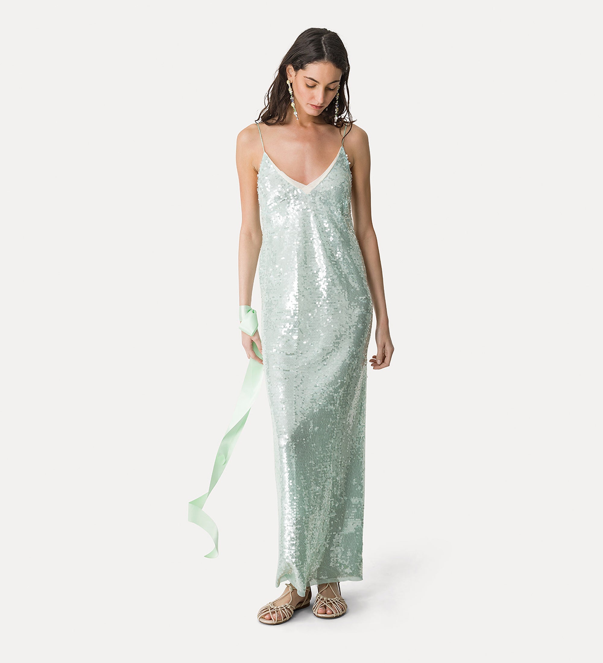 “liquid sequins” slip dress  breeze