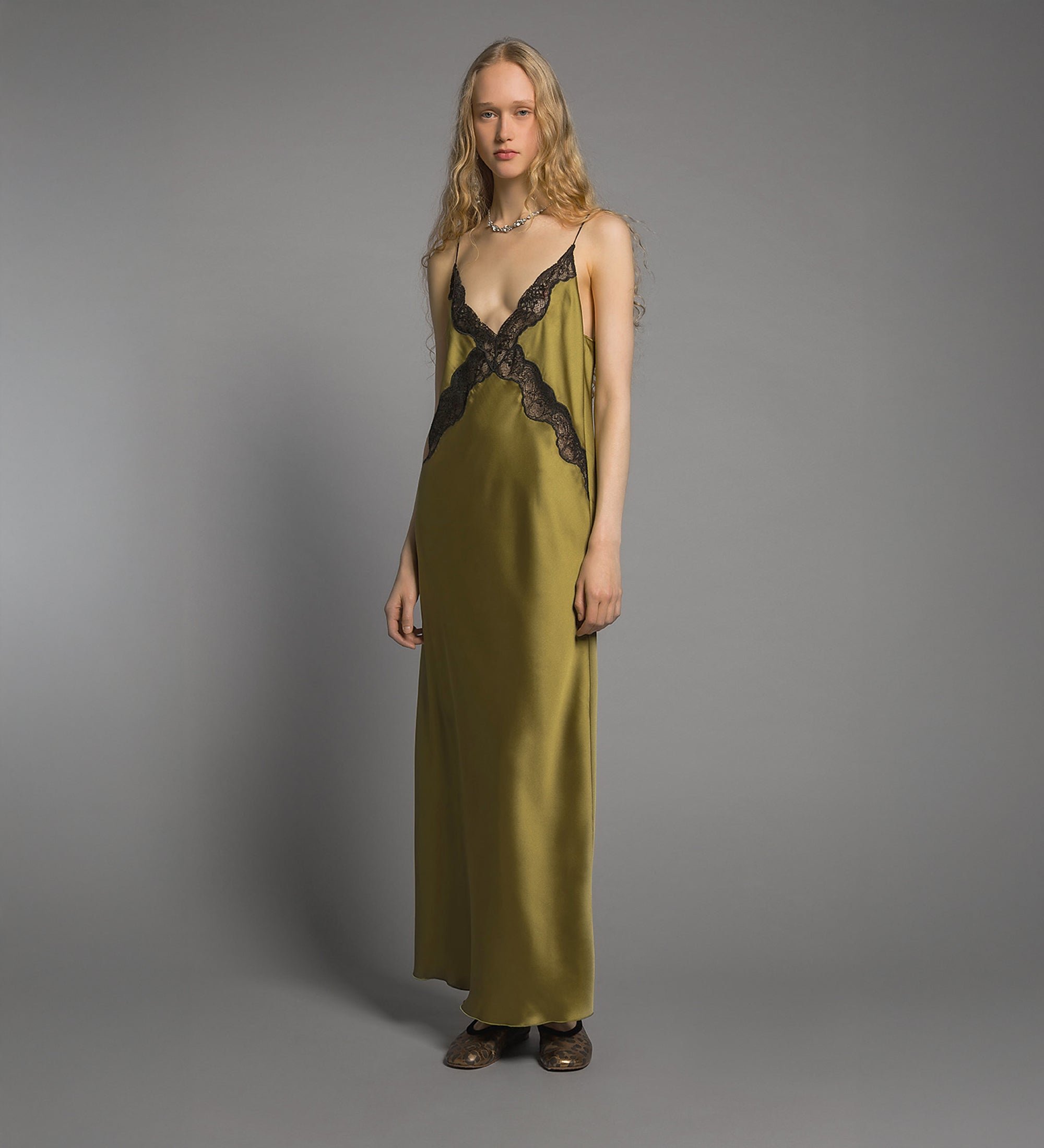 abito bretelline velluto lurex Gold