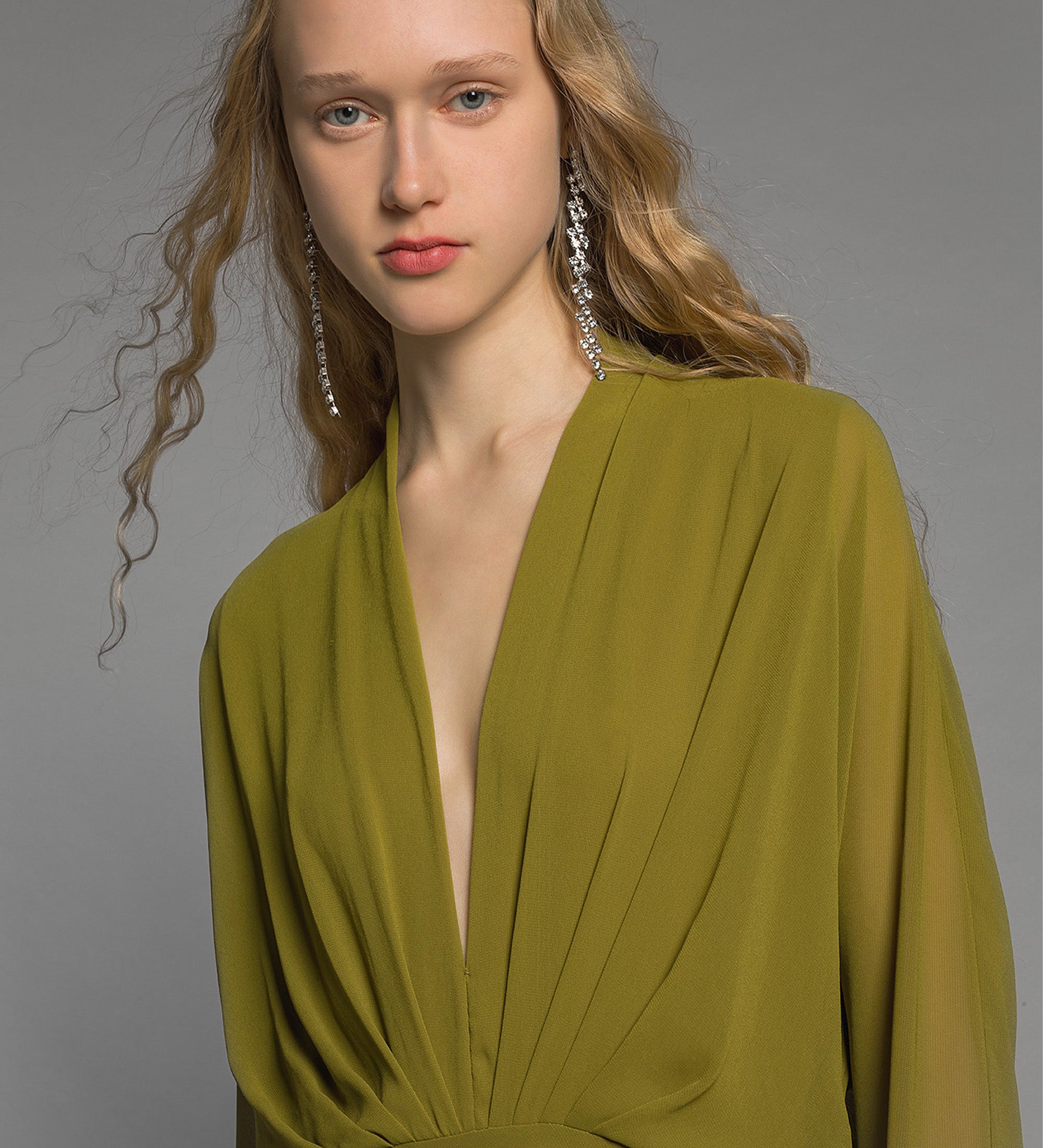 abito chic georgette Khaki