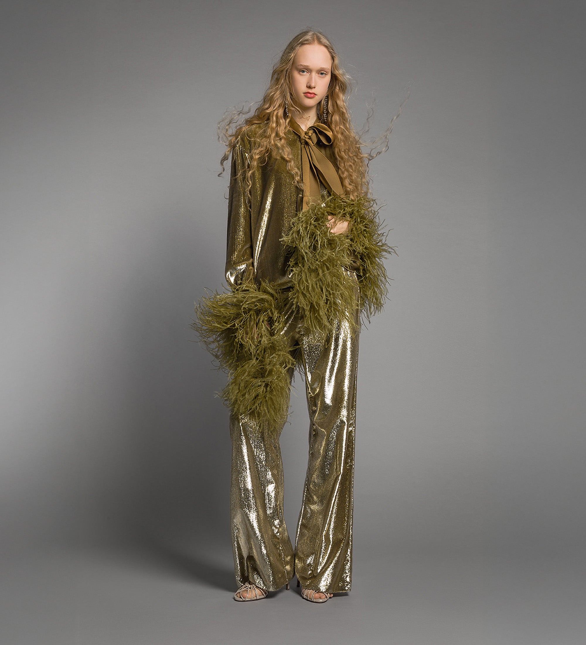 pantalone velluto lurex Gold