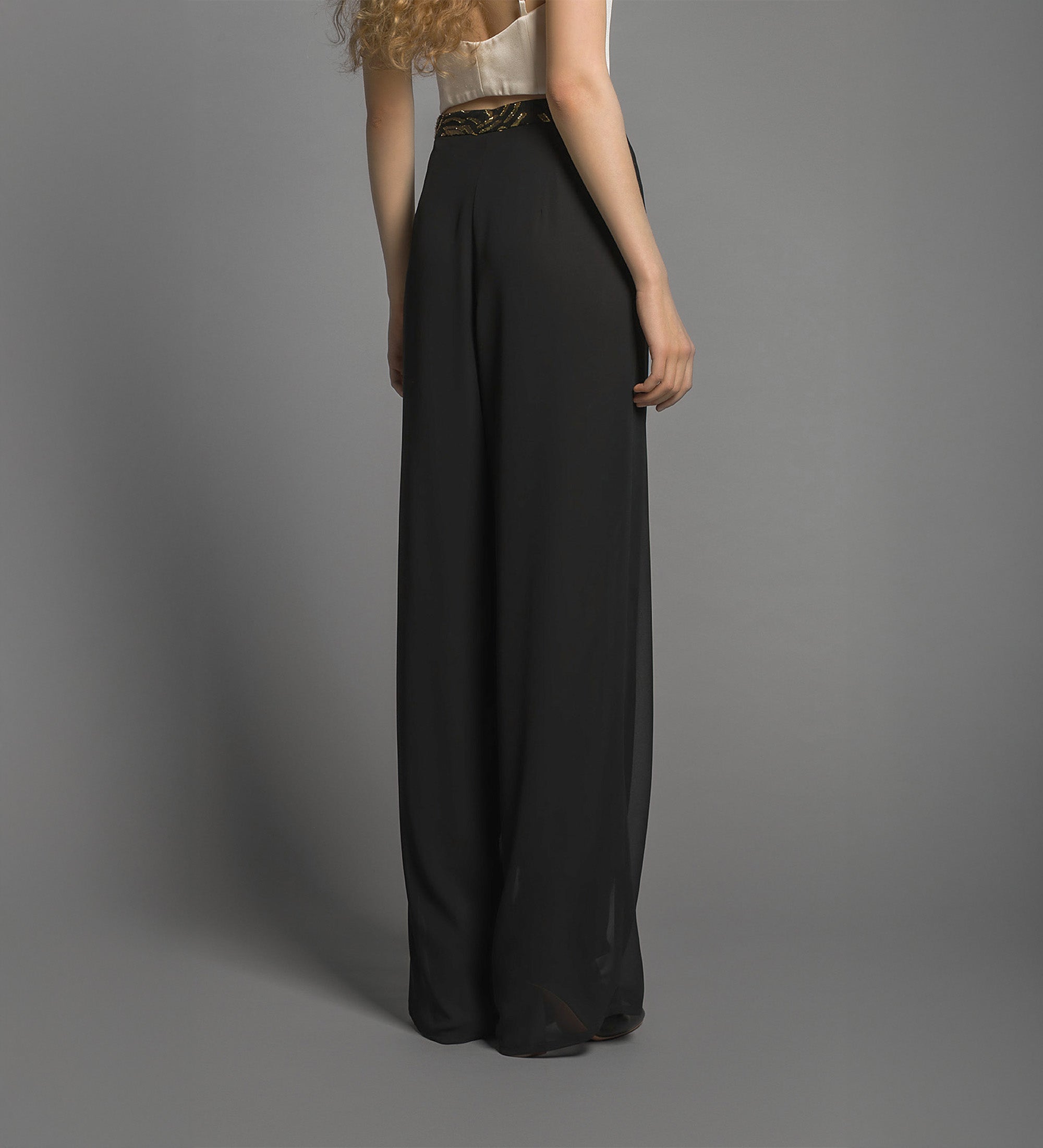 pantalone chic georgette Noir