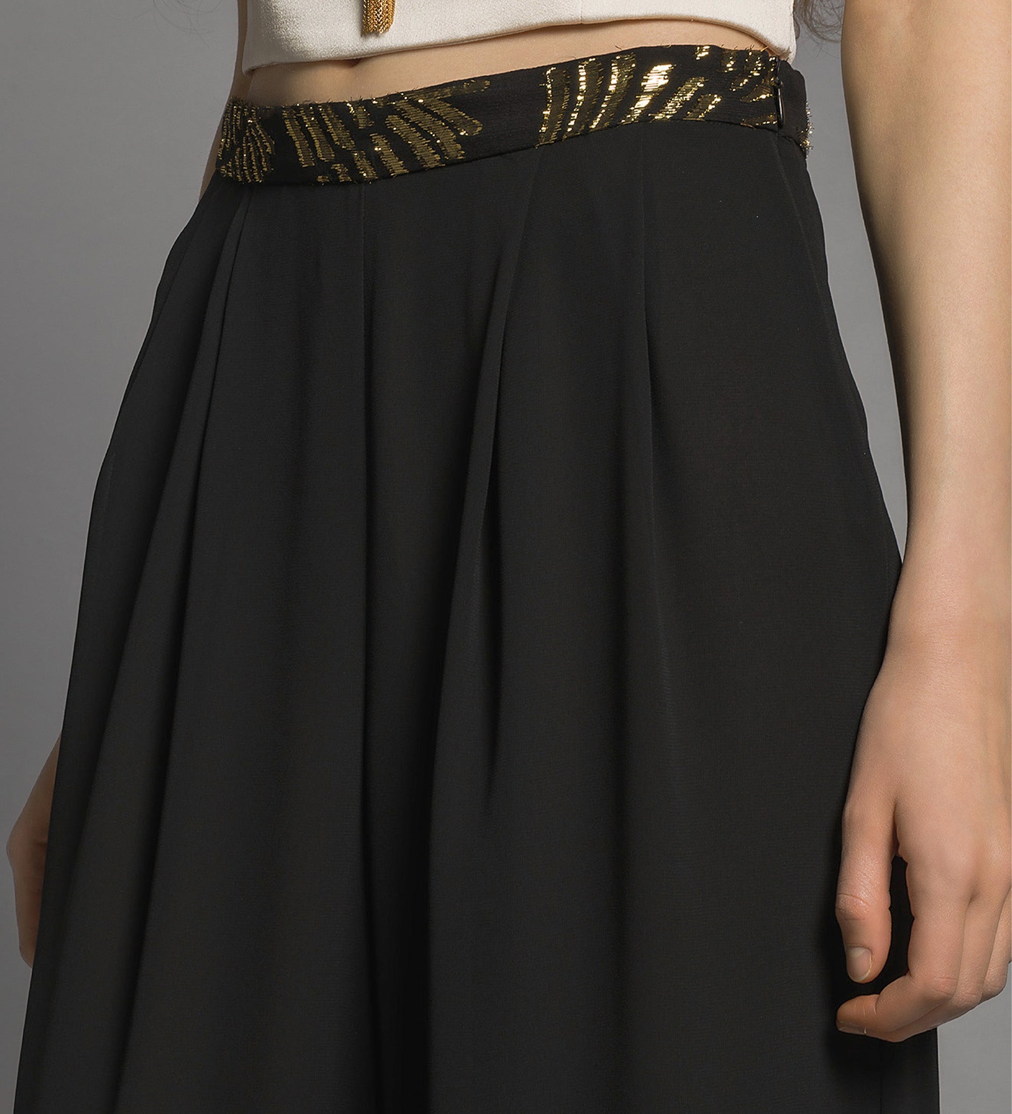 pantalone chic georgette Noir