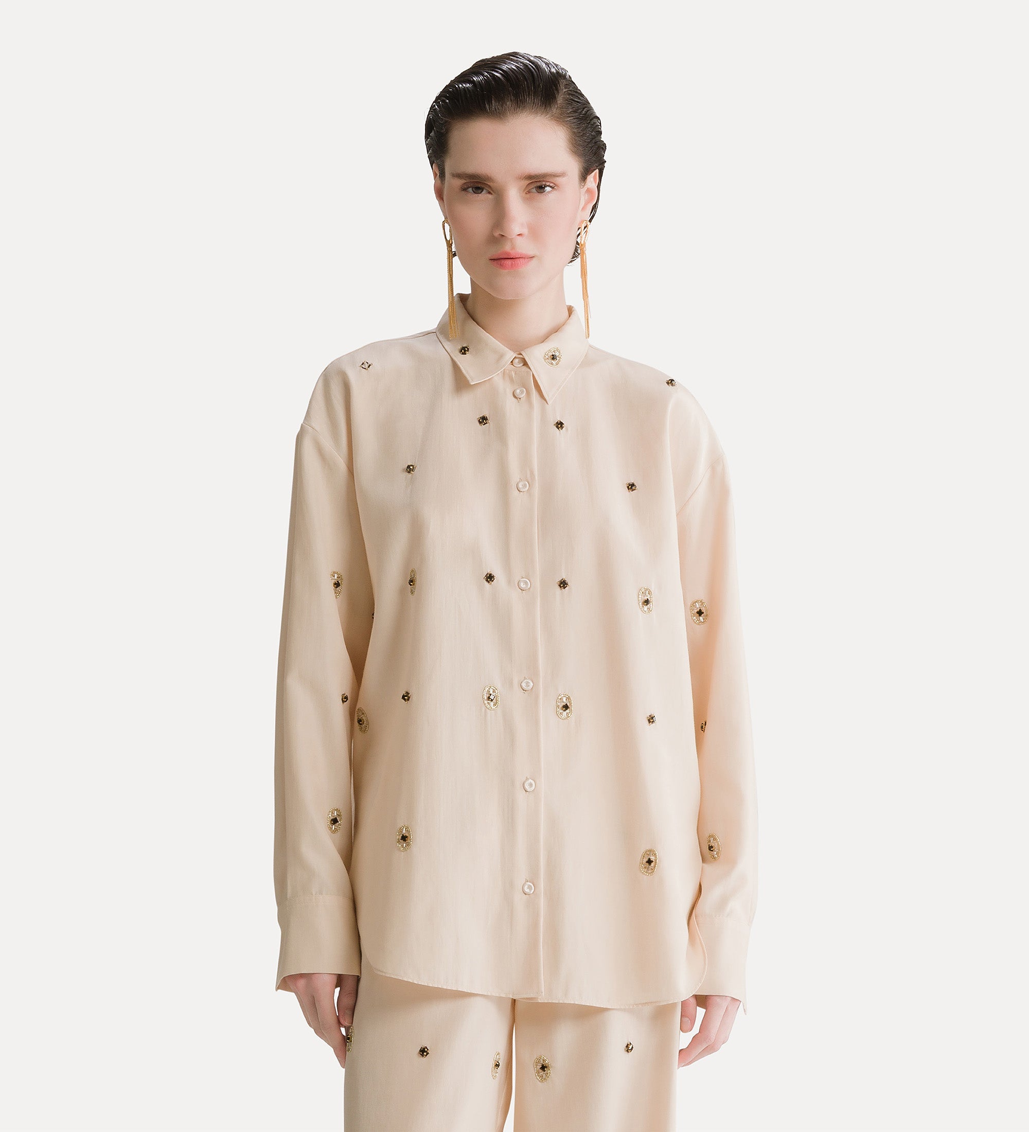 twill shirt with “le club” embroidery loto