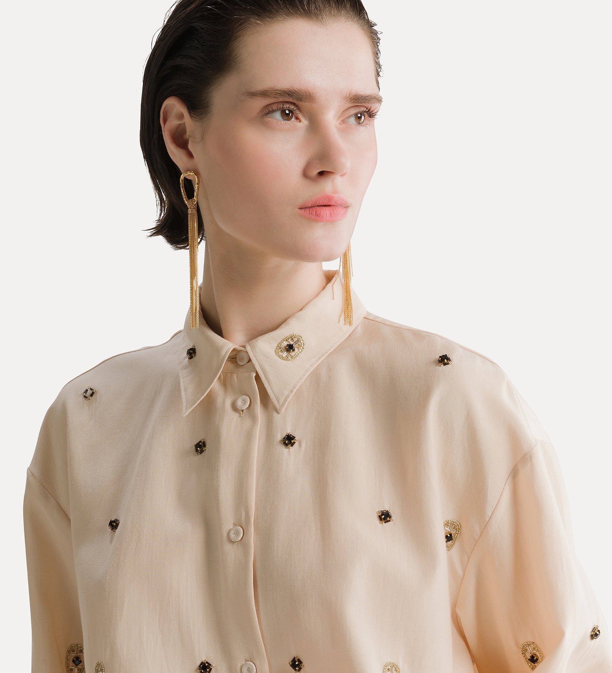 twill shirt with “le club” embroidery loto