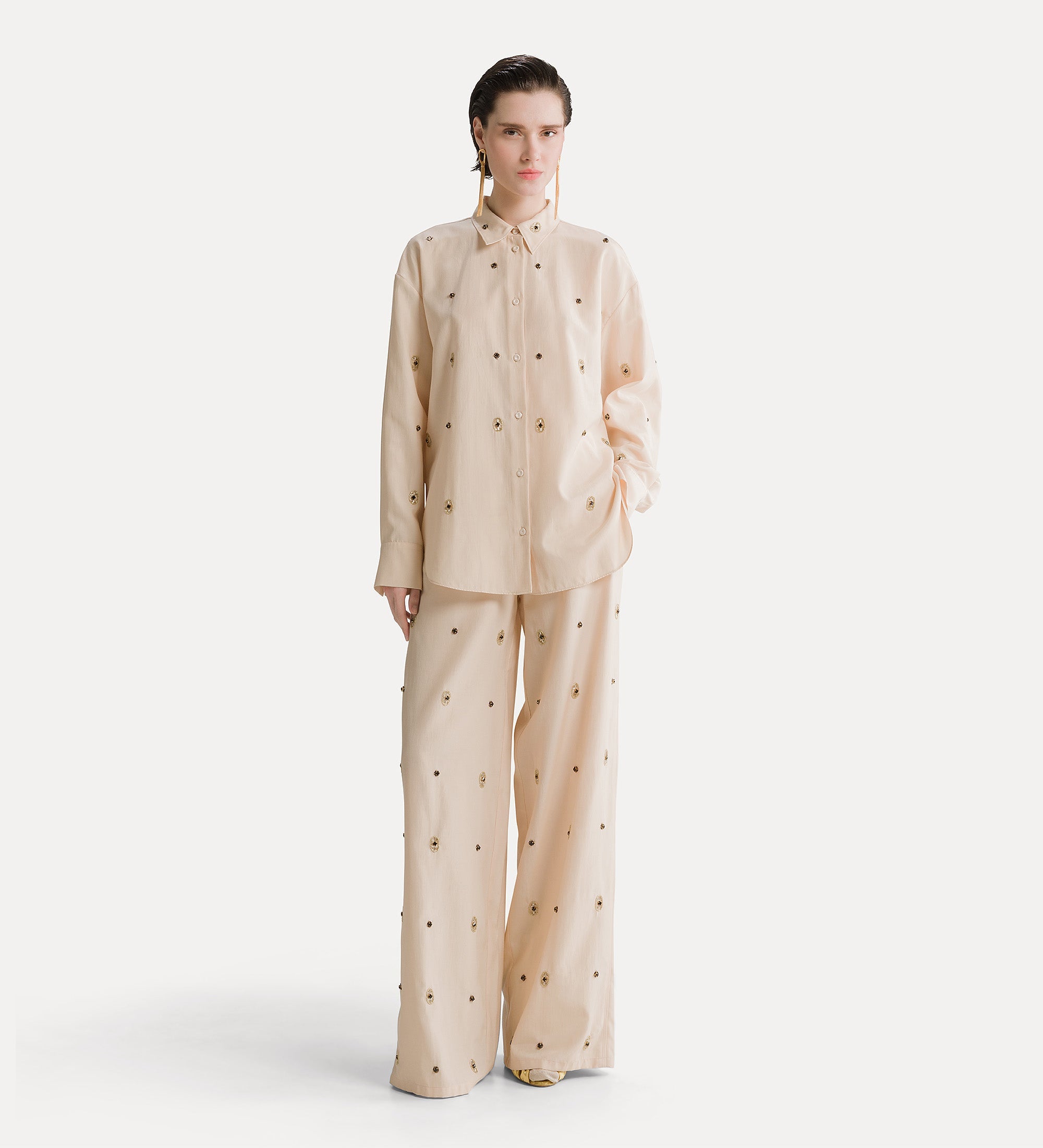 twill shirt with “le club” embroidery loto