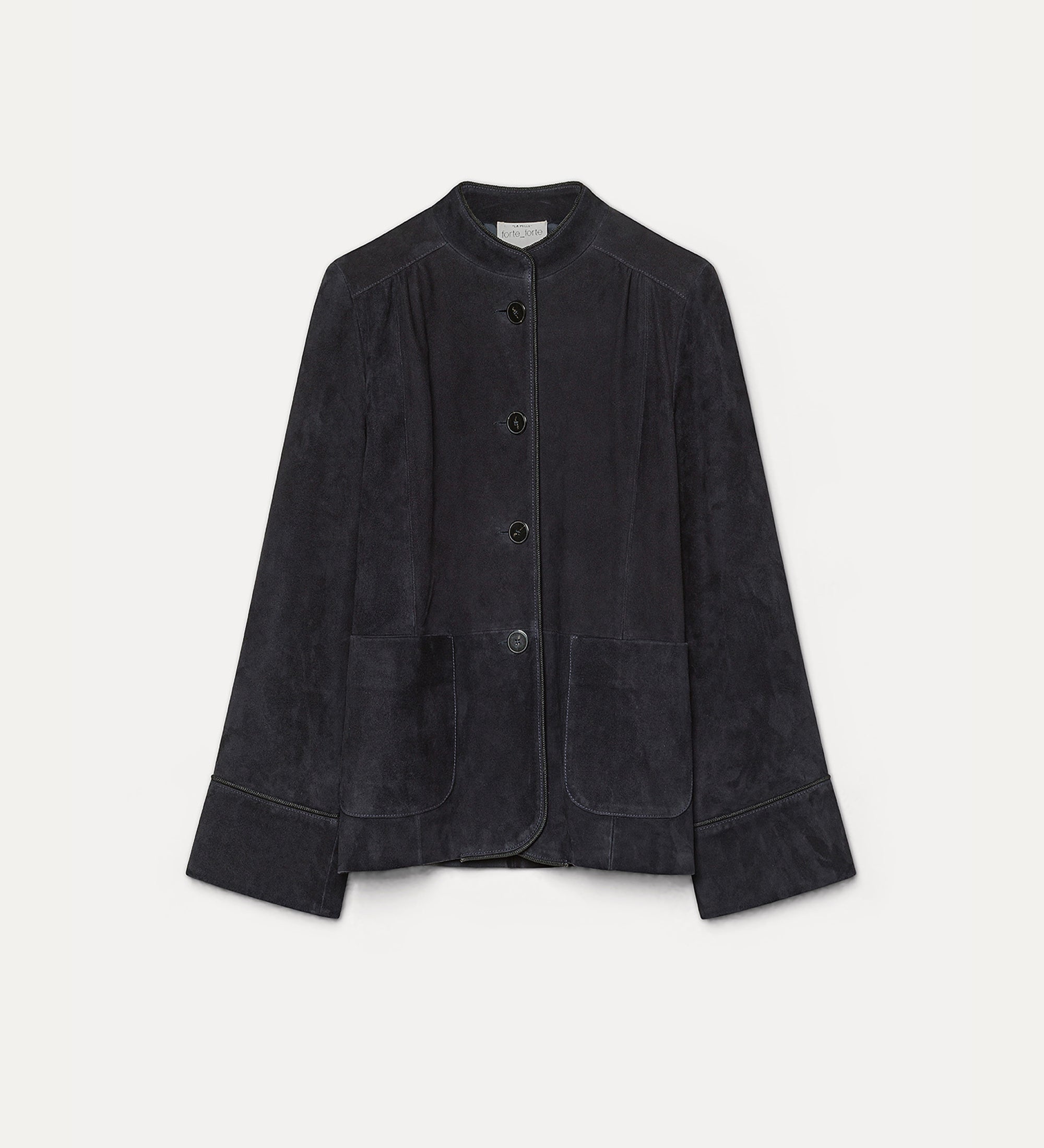veste à col officier en daim  notte