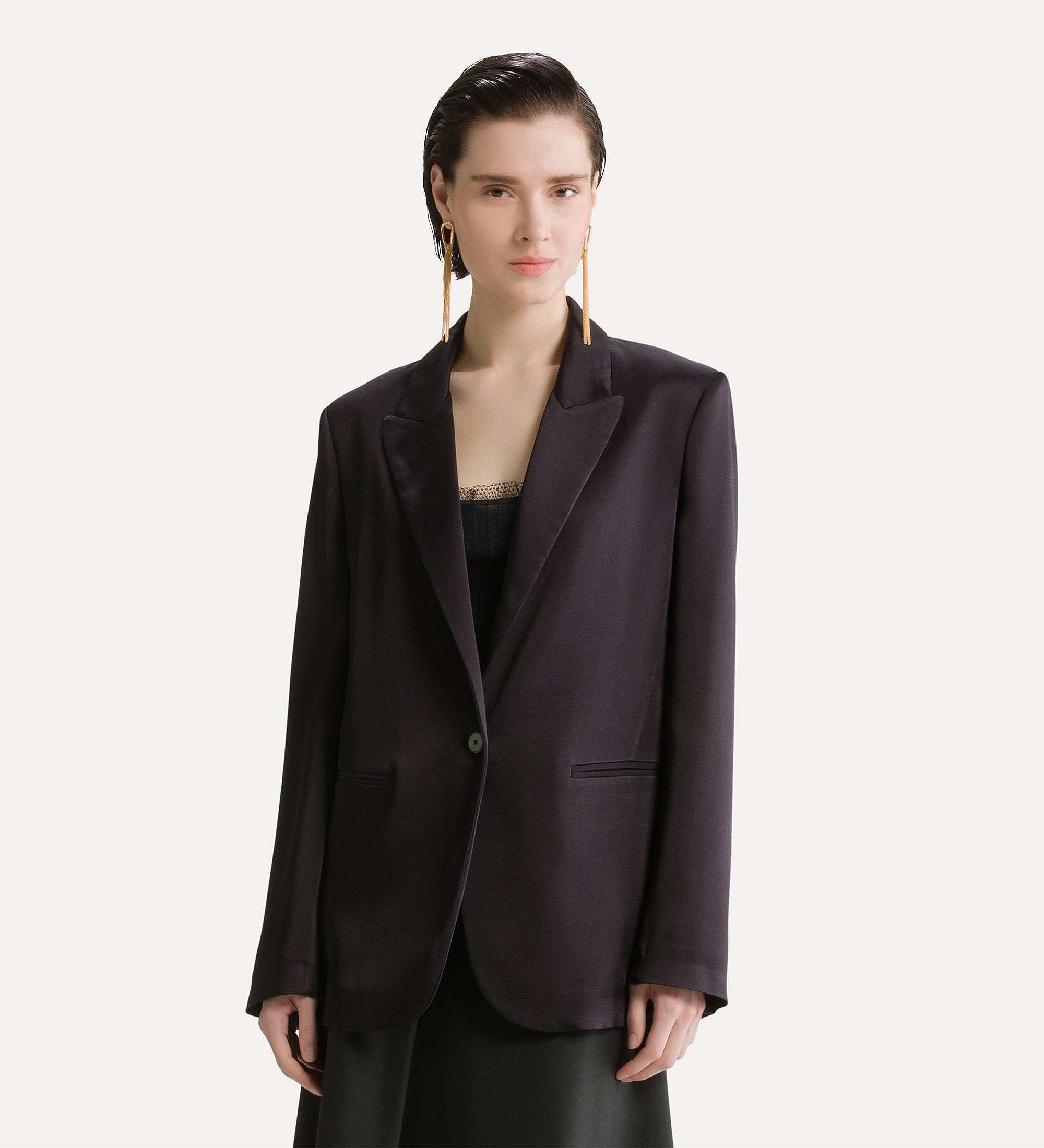 shiny envers satin jacket notte