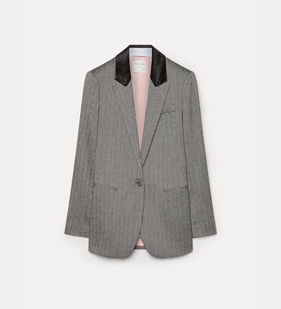 blazer à chevrons en jaspé nero
