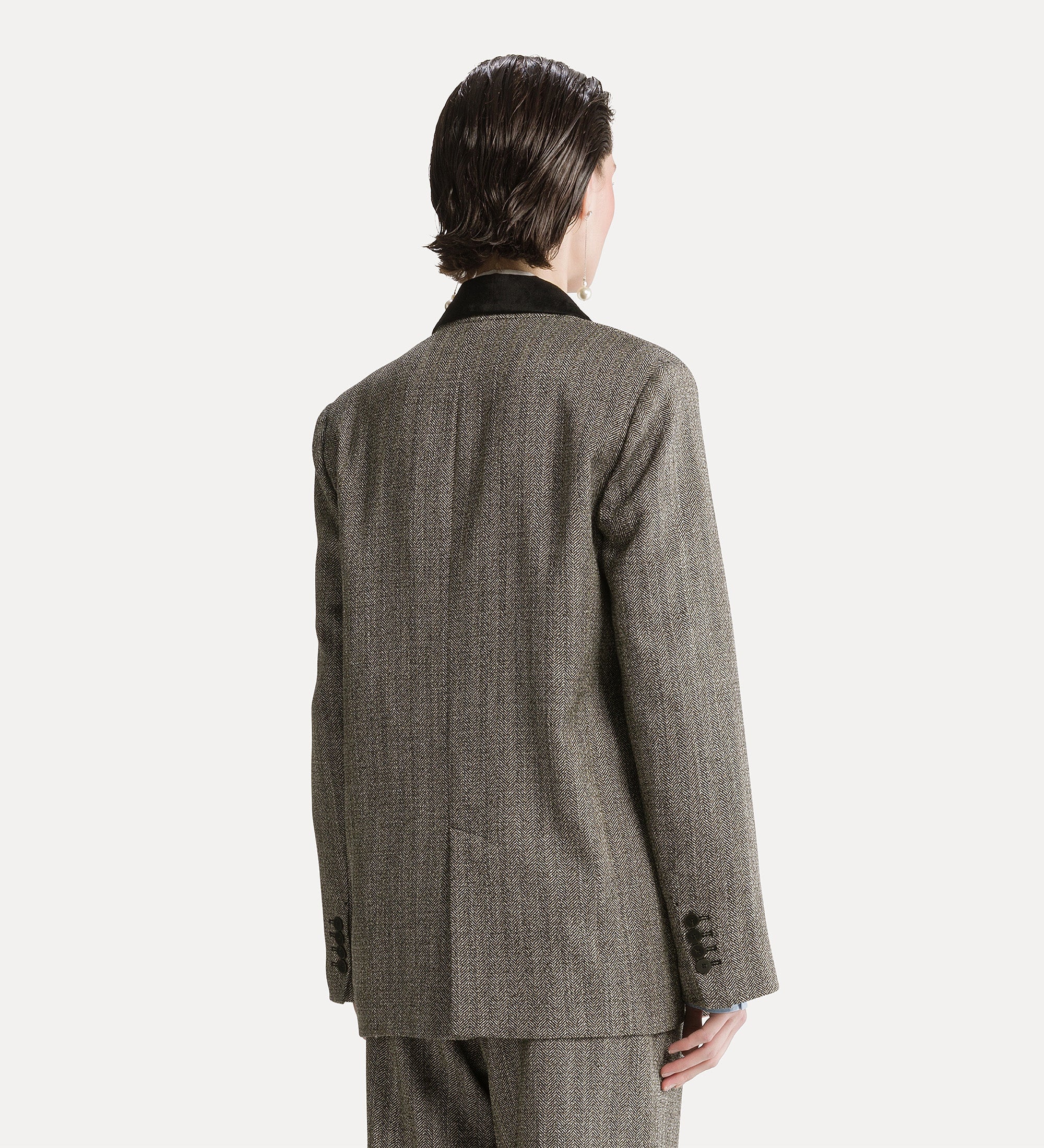 chevron jaspé blazer nero