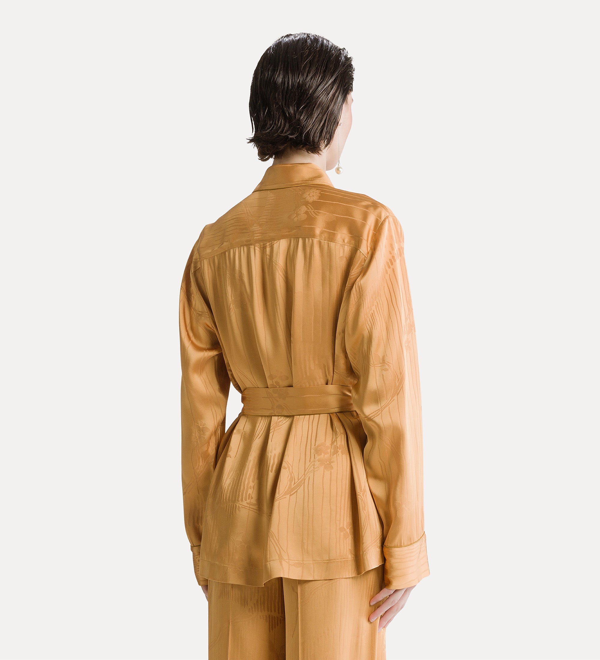 “the lotus” jacquard pyjama jacket heliodore