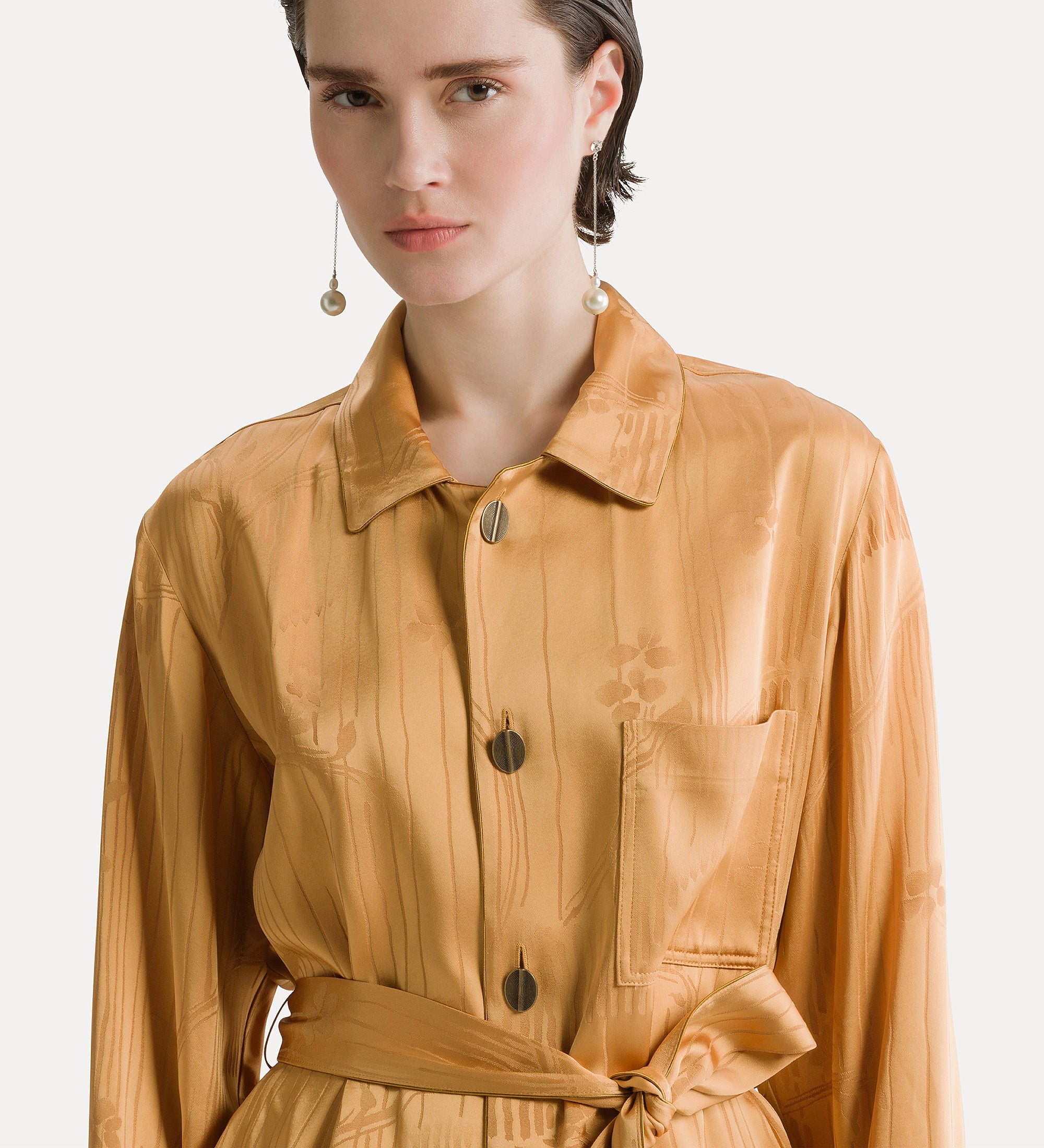 “the lotus” jacquard pyjama jacket heliodore