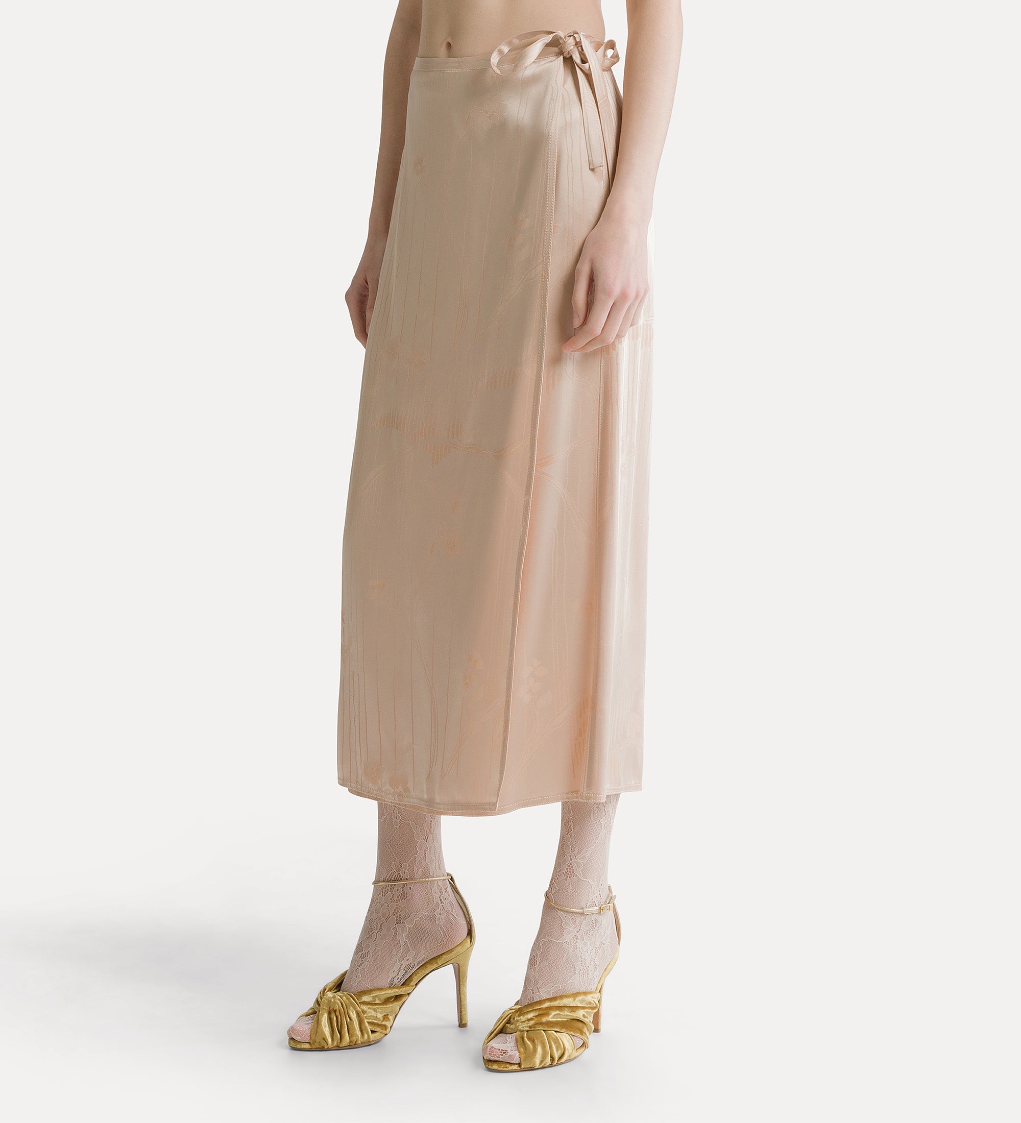 “the lotus” jacquard sarong skirt loto