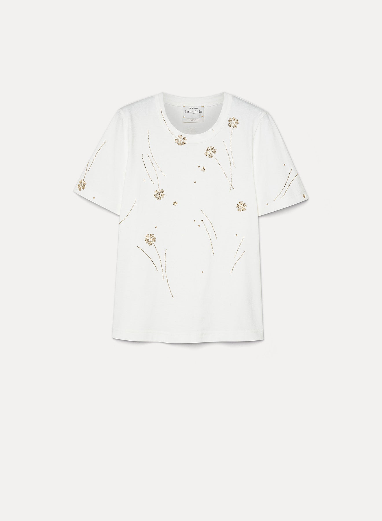 t-shirt jersey cotone ricamo "fleurs d'orient" pure