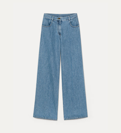 cavalry denim 5–pocket trousers celeste