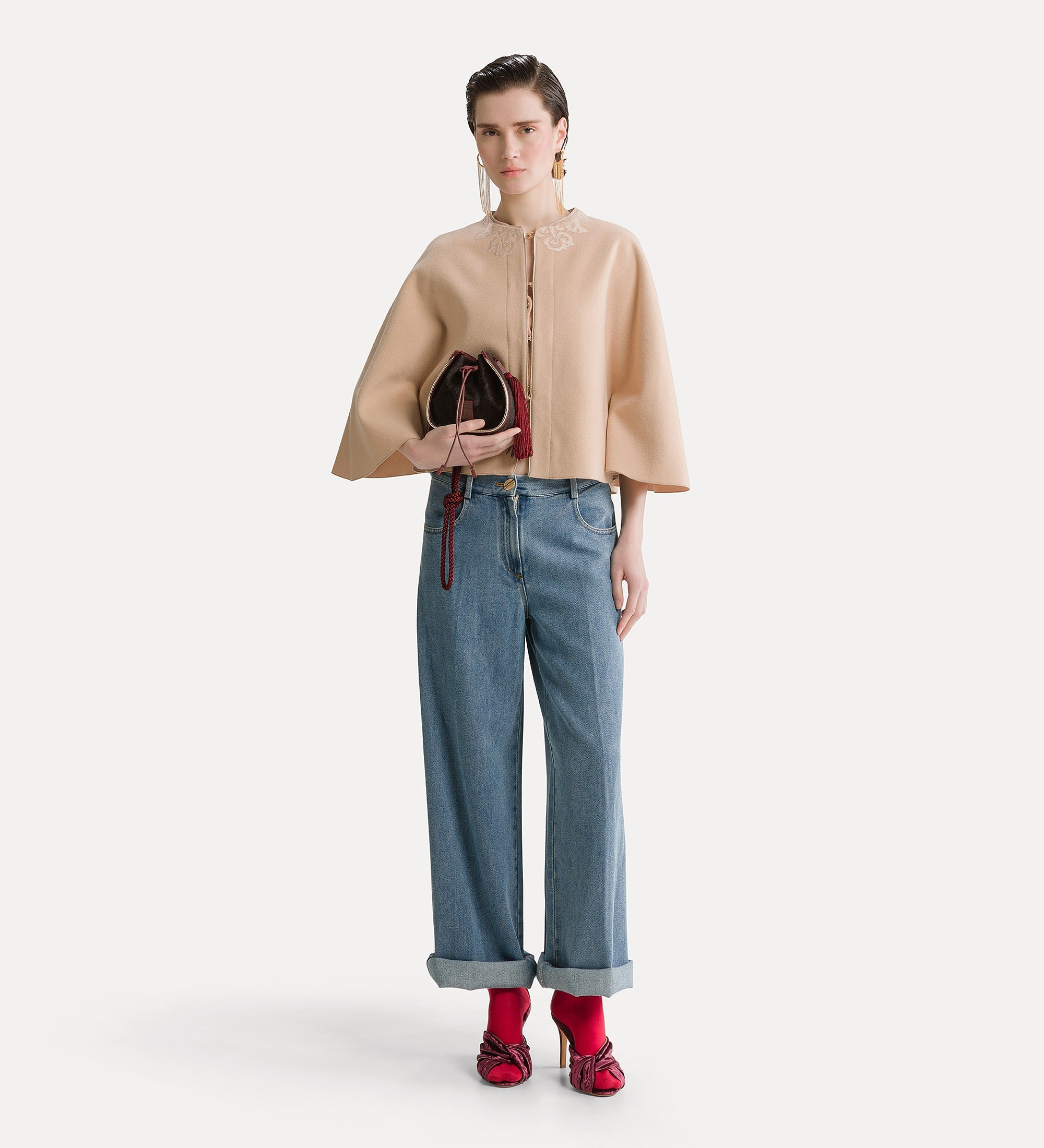 cavalry denim 5–pocket trousers celeste